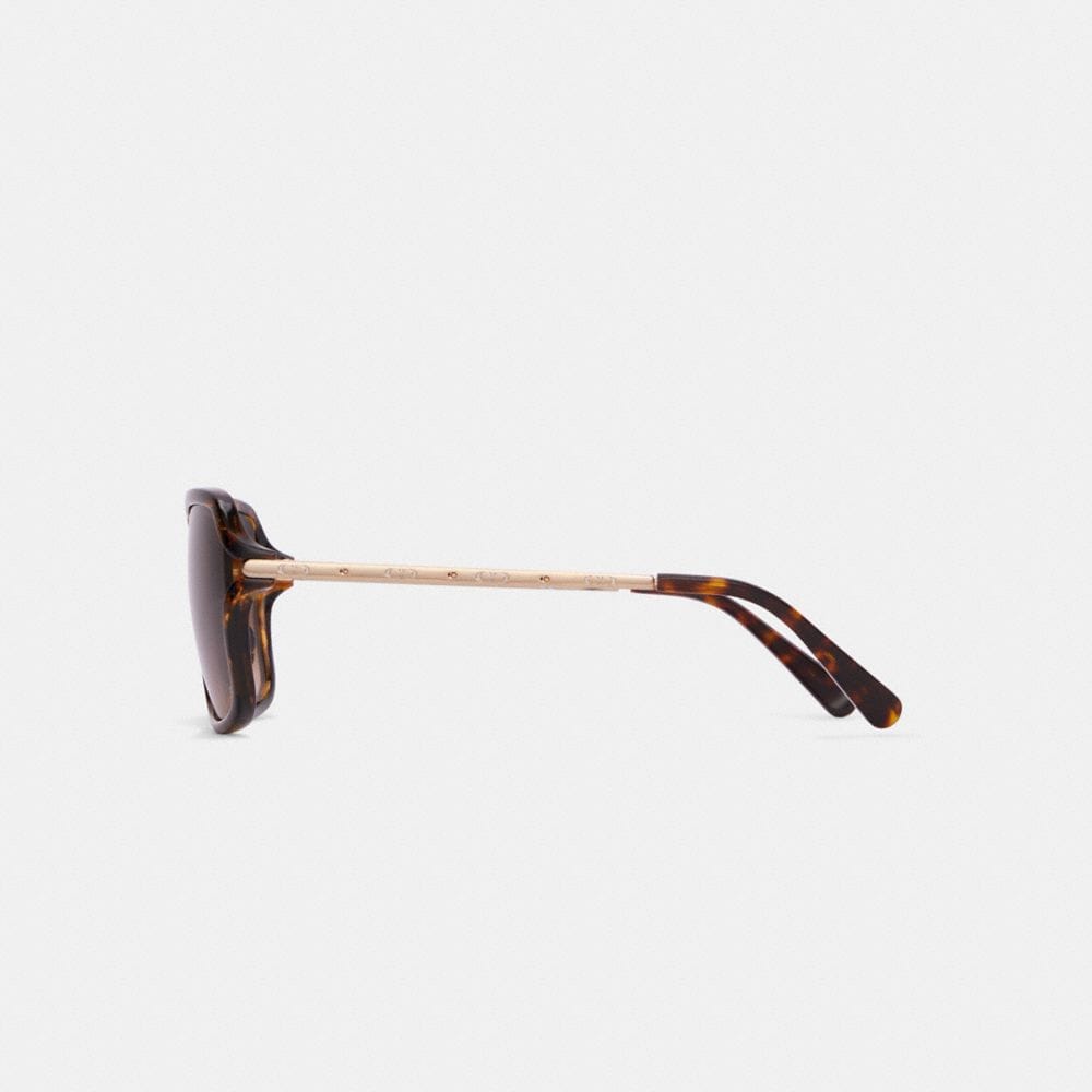 Coach Metal Square Sunglasses DARK TORTOISE