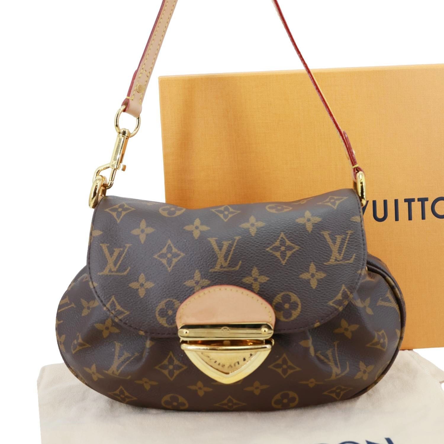 LOUIS VUITTON Sunset Monogram Coated Canvas Shoulder Bag Brown