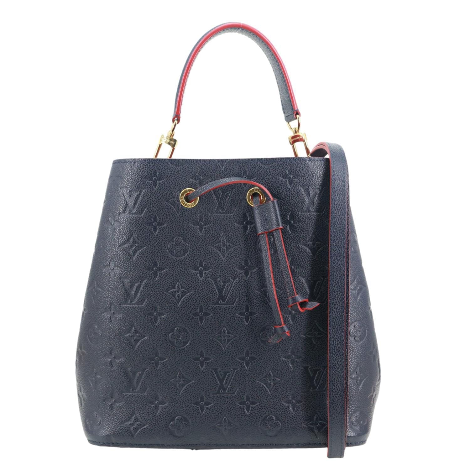 LOUIS VUITTON NeoNoe MM Monogram Empreinte Leather Shoulder Bag Navy Blue