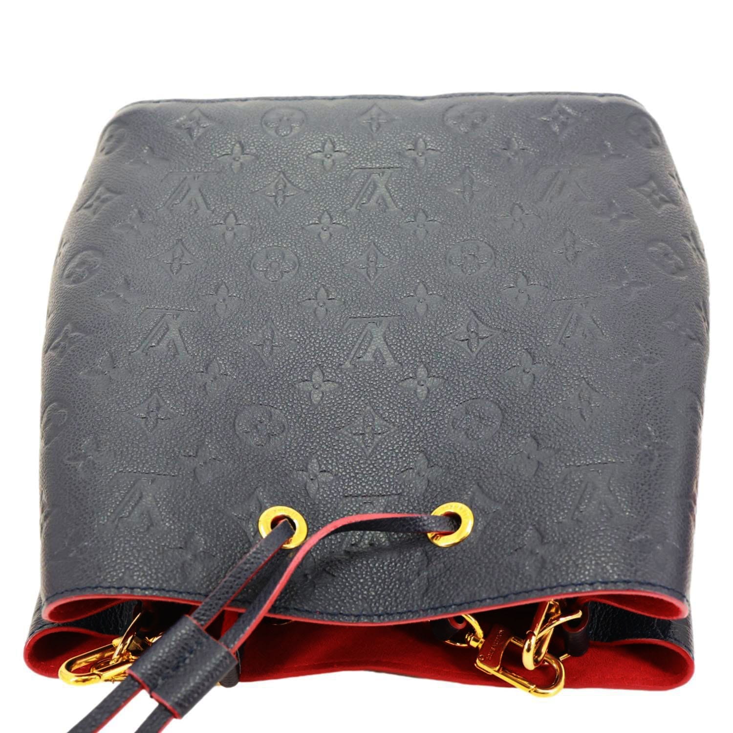 LOUIS VUITTON NeoNoe MM Monogram Empreinte Leather Shoulder Bag Navy Blue