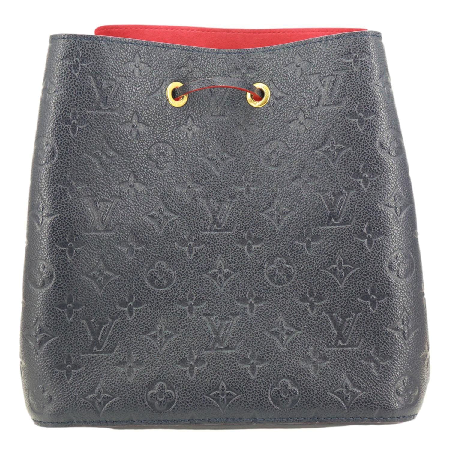 LOUIS VUITTON NeoNoe MM Monogram Empreinte Leather Shoulder Bag Navy Blue