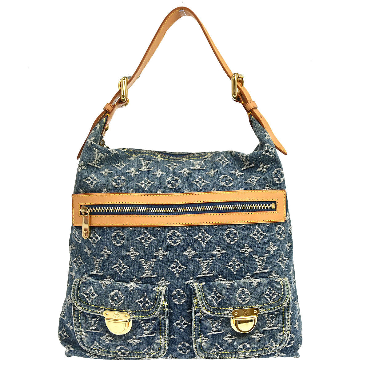 Louis Vuitton 2005 Monogram Denim Baggy GM Shoulder Bag M95048