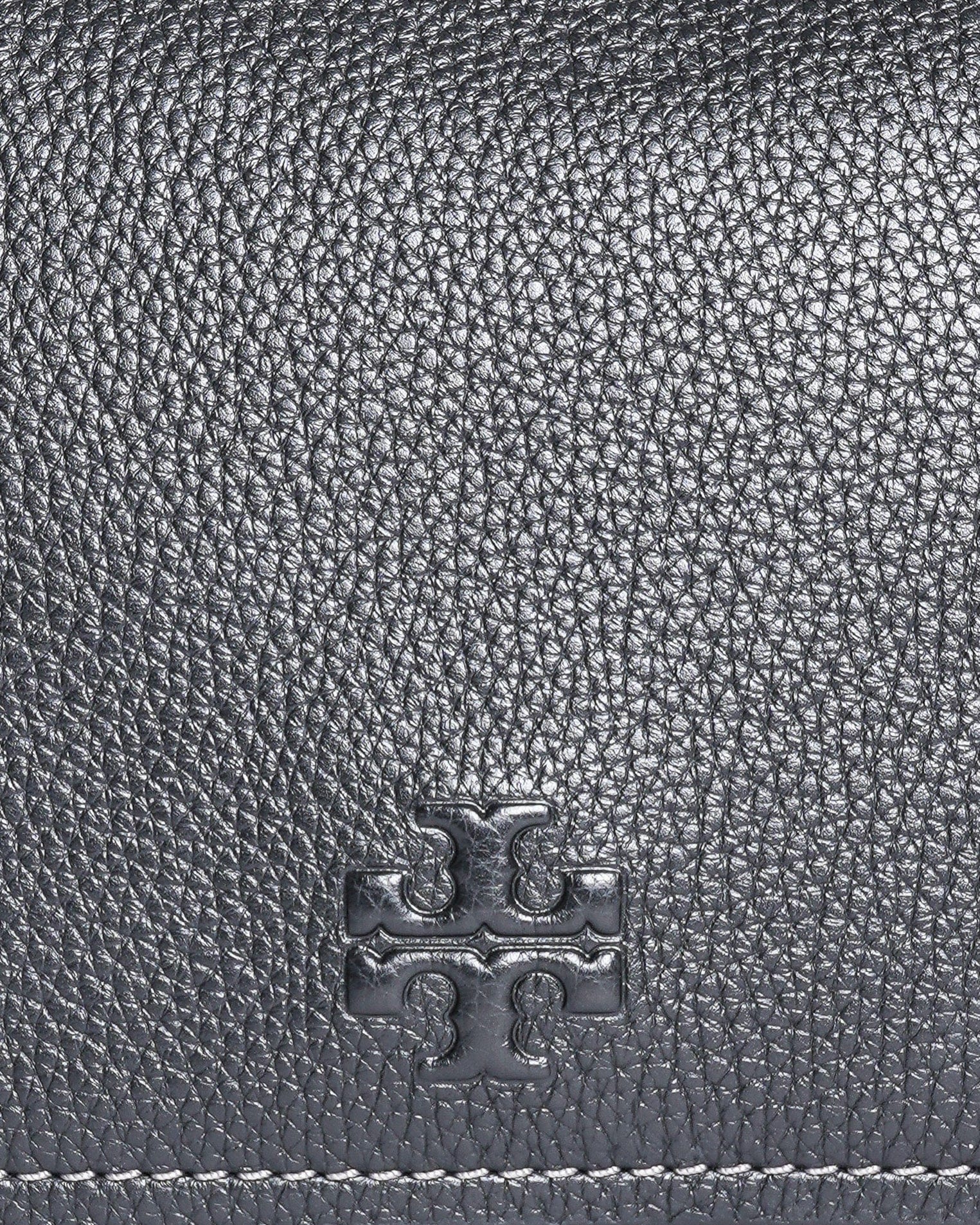 Tory Burch Thea Black Pebbled Leather Flap Crossbody Bag