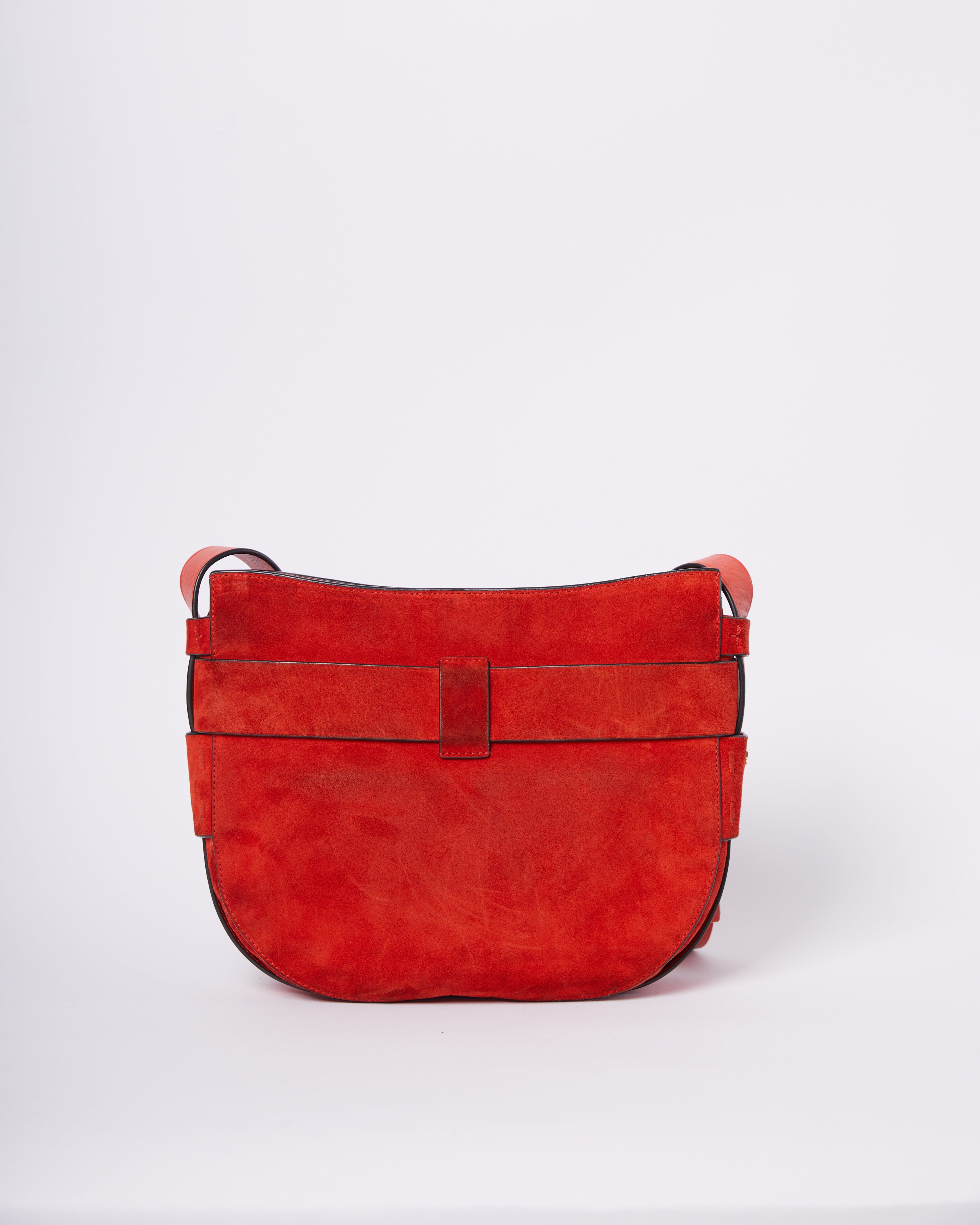 Tory Burch Suede Cutout Gemini Crossbody Bag