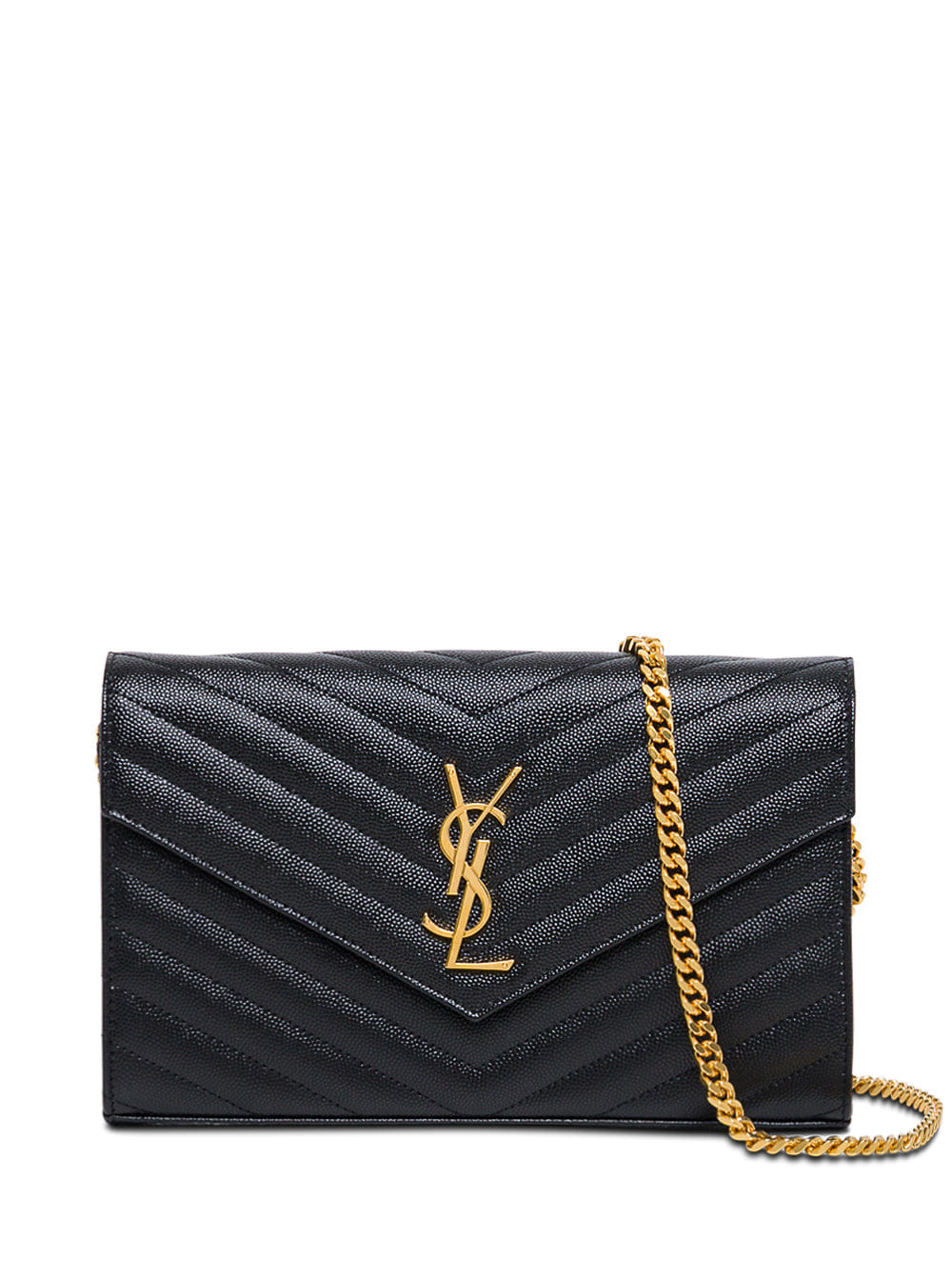 Saint Laurent Women Crossbody Bag Cassandra In Black Chevron Leather