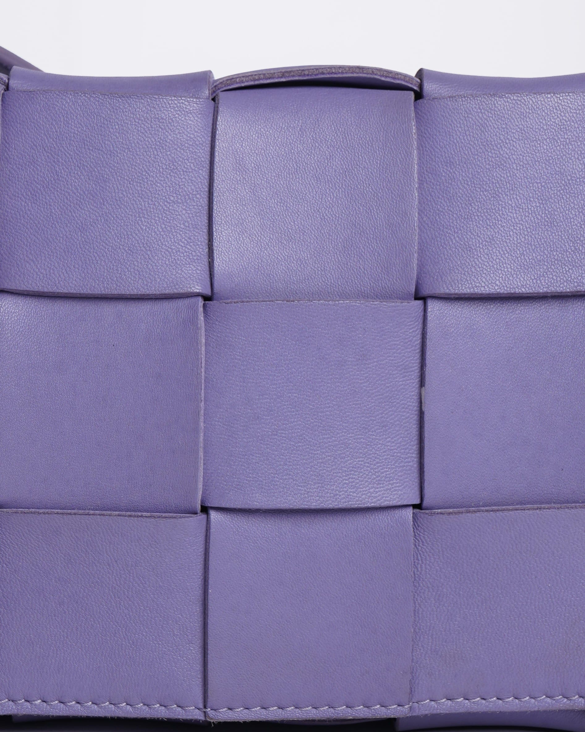 Bottega Veneta Small Purple Intrecciato Leather Cassette Shoulder Bag