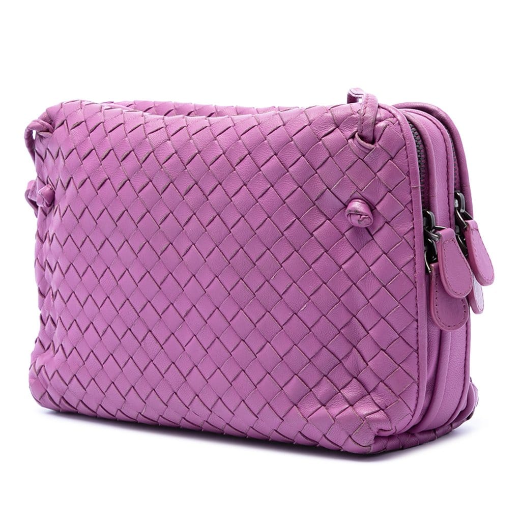 Bottega Veneta Nappa Intrecciato Nodini Double Zip Crossbody