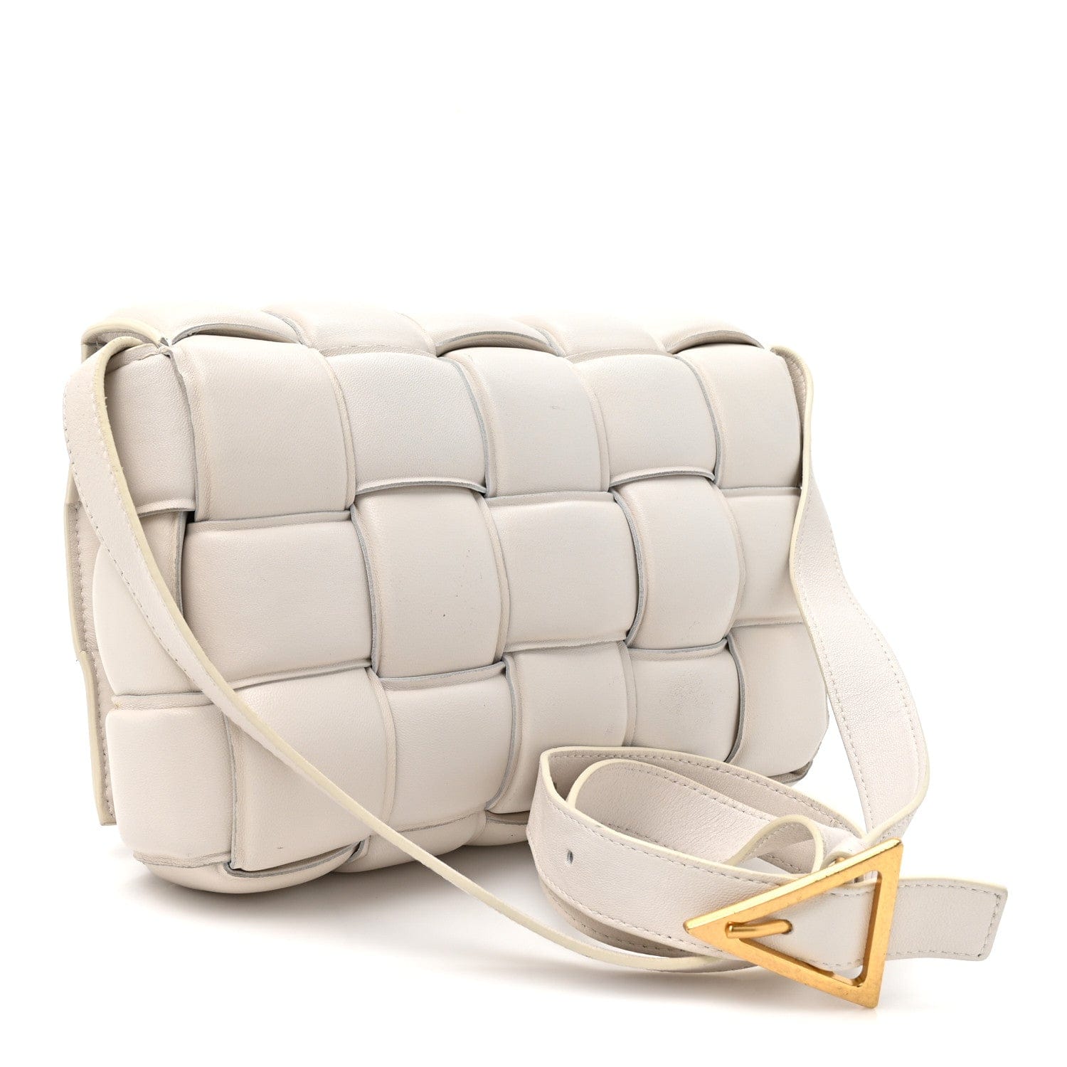 Bottega Veneta Nappa Maxi Intreccio Padded Cassette Crossbody Bag Chalk