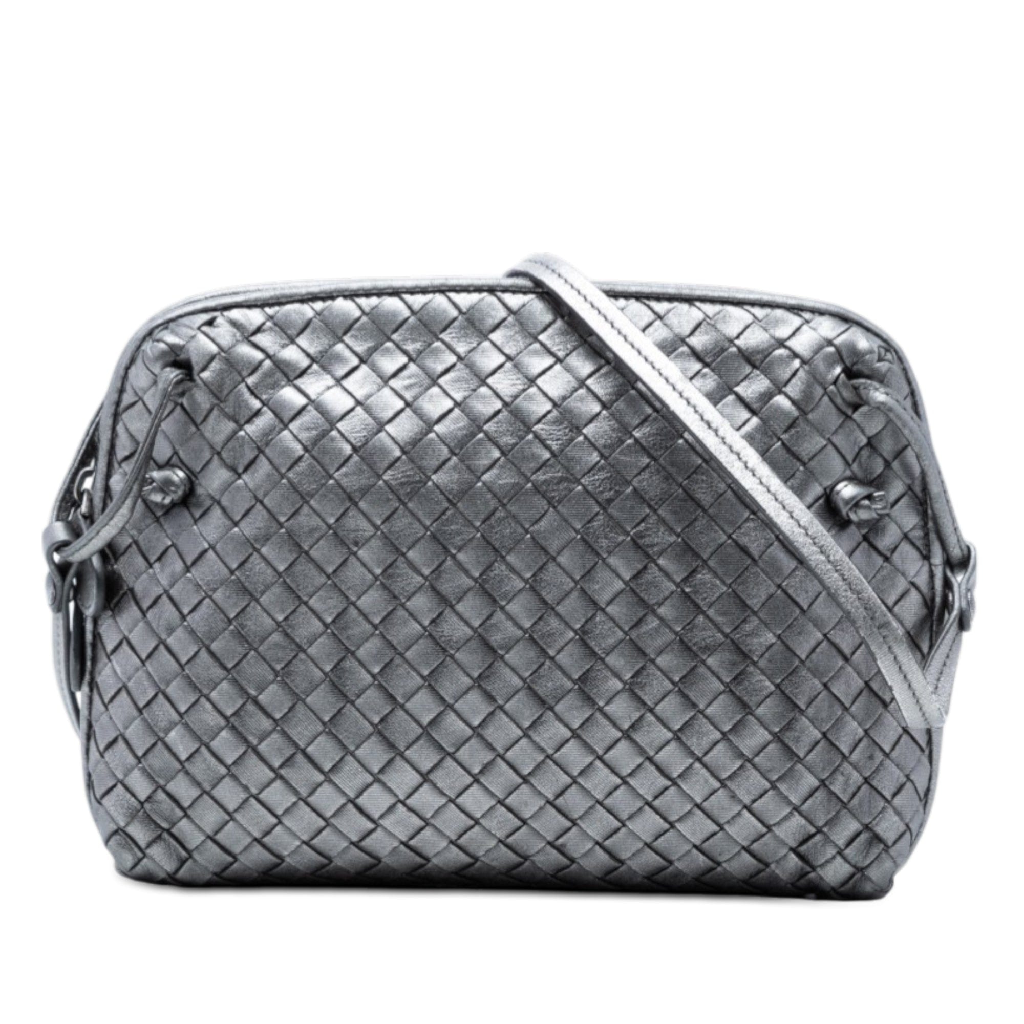 Bottega Veneta Metallic Nappa Intrecciato Nodini Crossbody