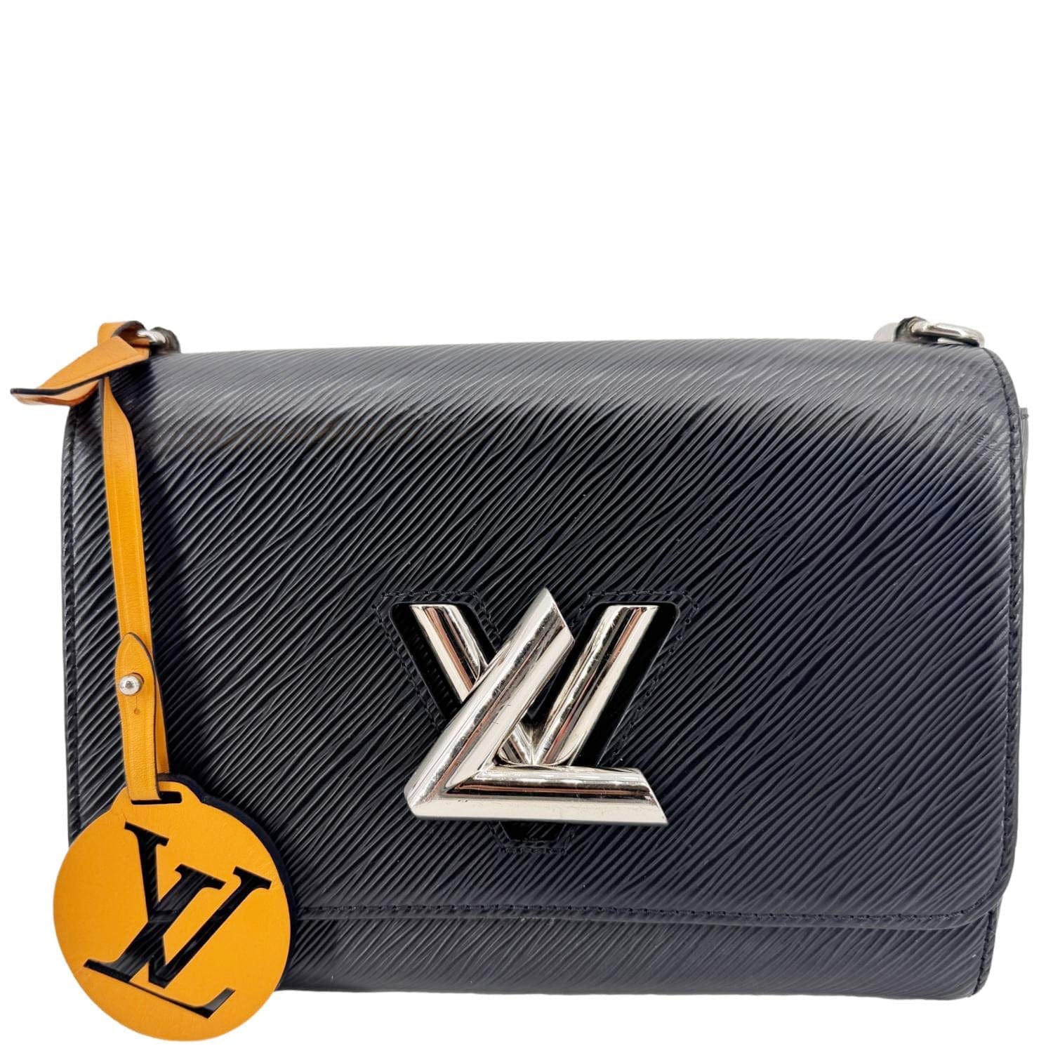 LOUIS VUITTON Twist MM Braided Handle Epi Leather Shoulder Bag Black