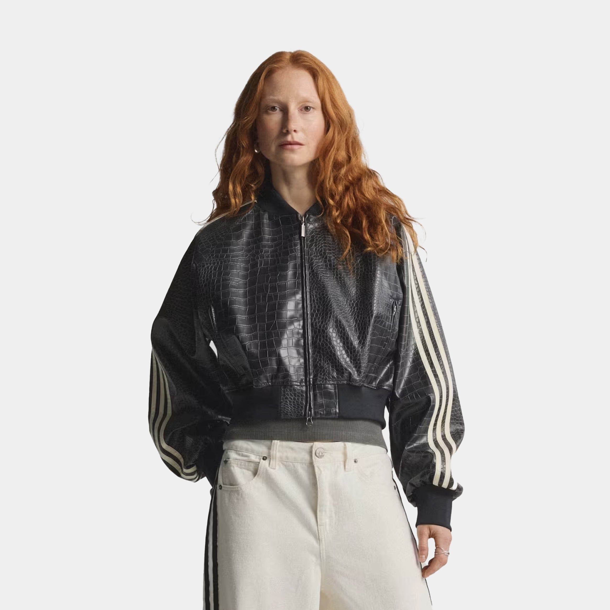 adidas SST Pleather Womens Jacket (Black)