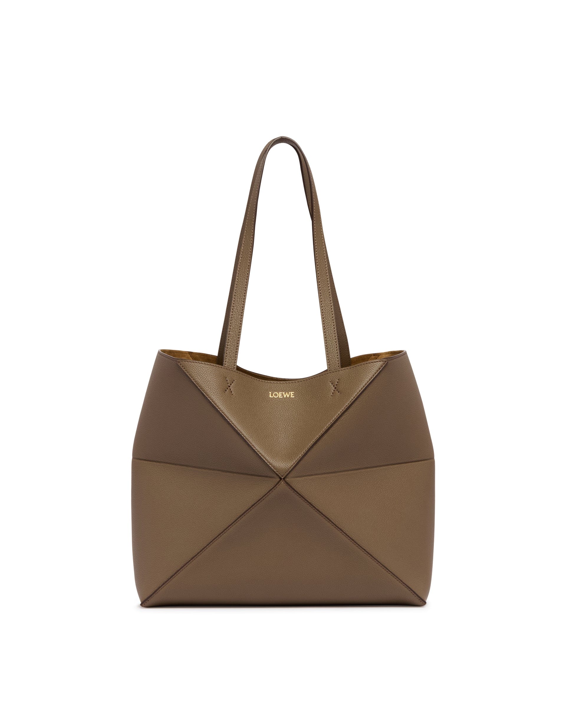 Loewe Borsa Fold Puzzle Tote Media Marrone