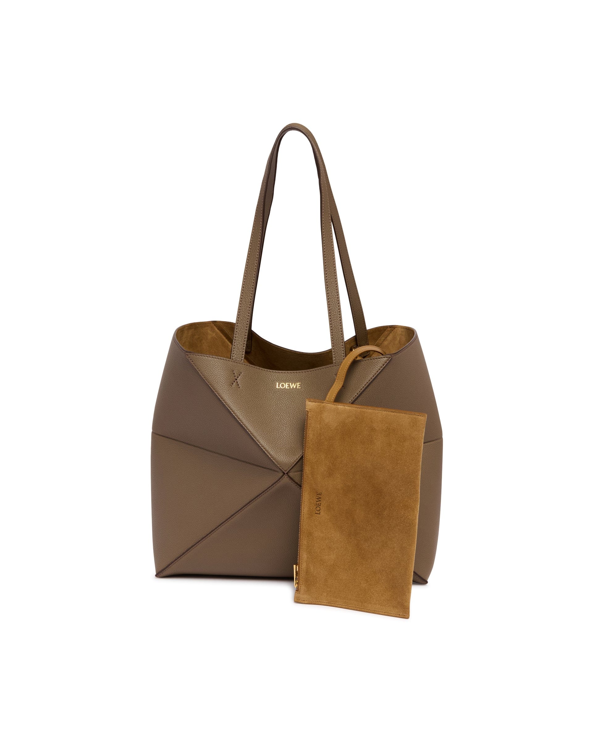 Loewe Borsa Fold Puzzle Tote Media Marrone