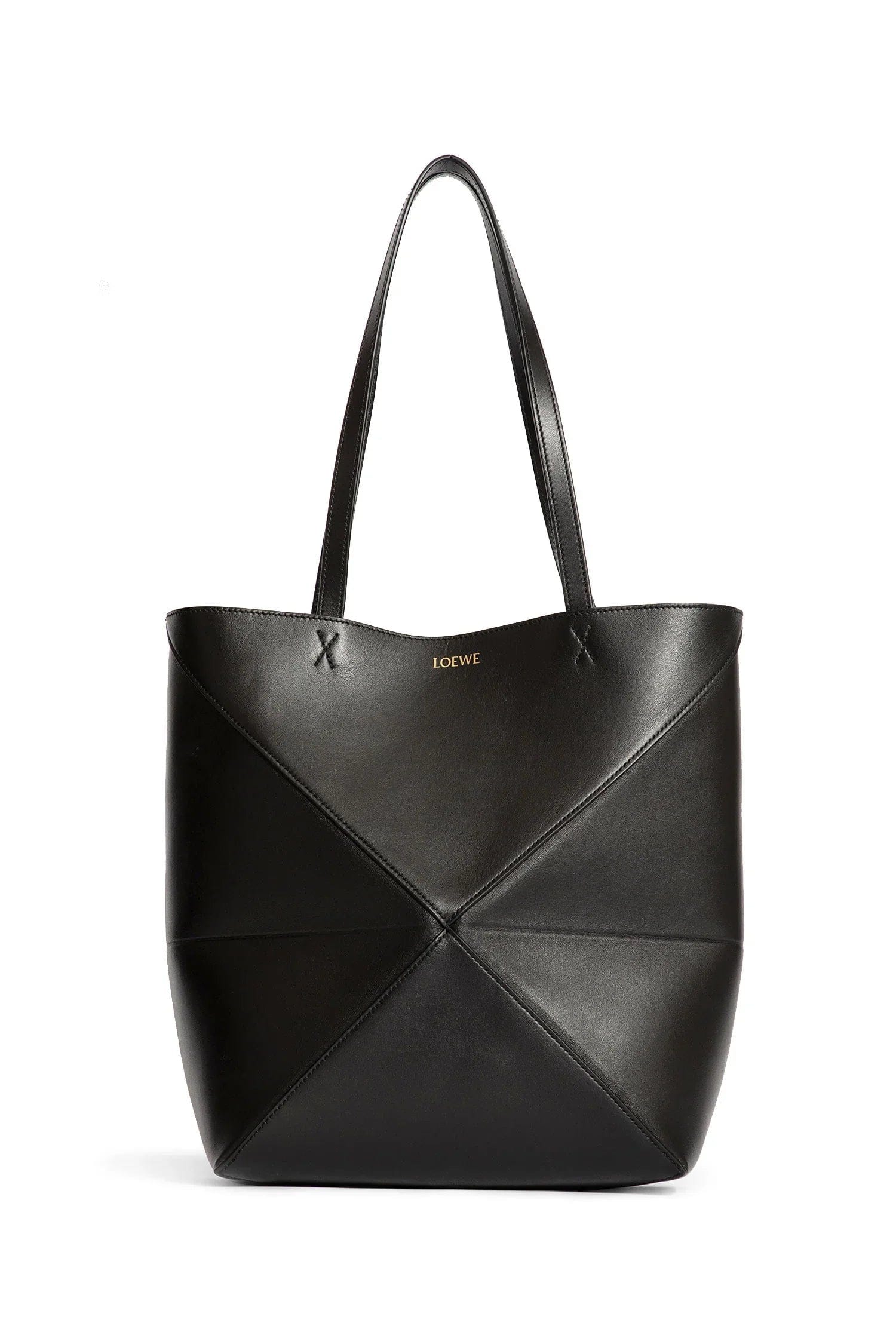 Loewe Medium Puzzle Fold Tote In Shiny Calfskin