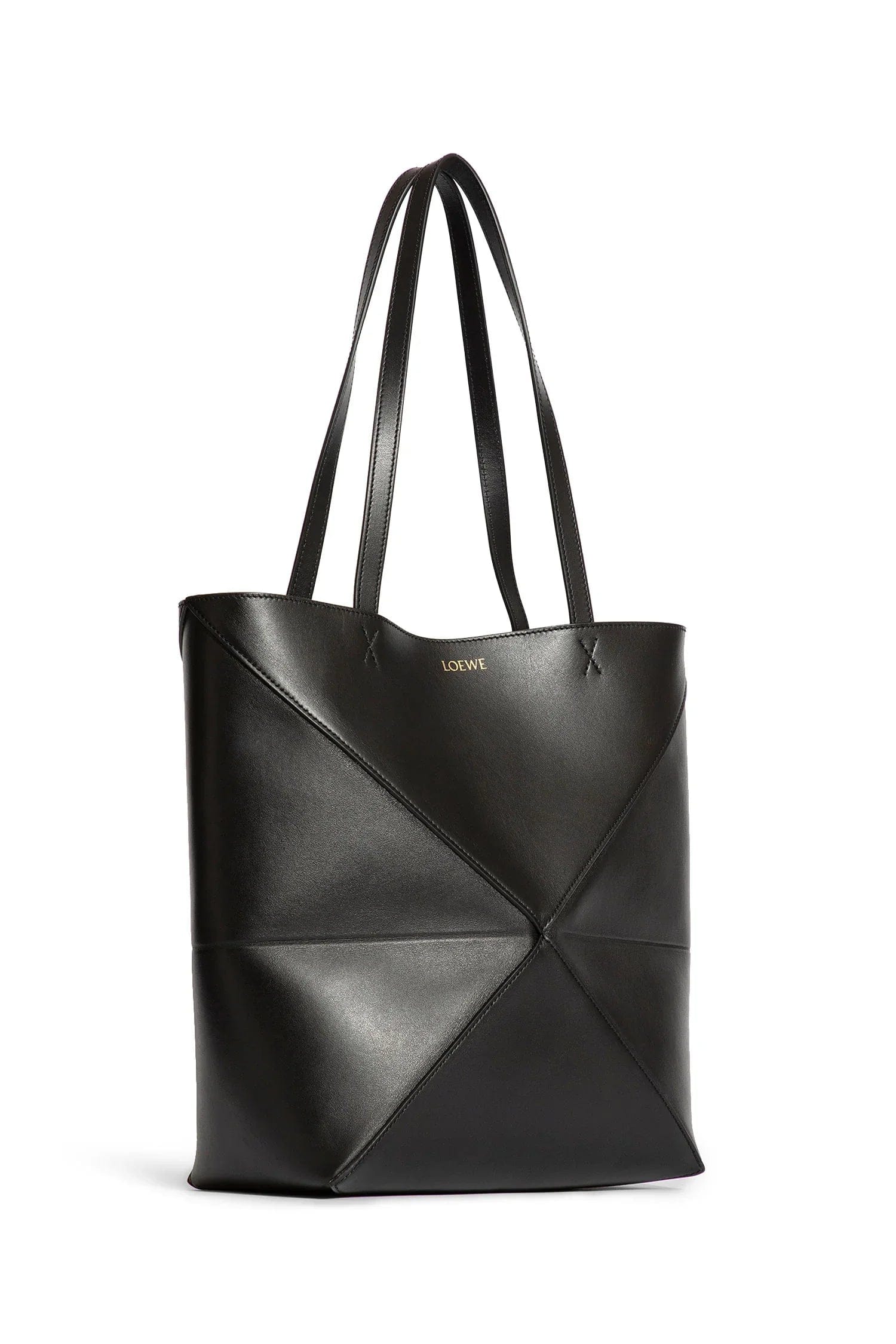Loewe Medium Puzzle Fold Tote In Shiny Calfskin