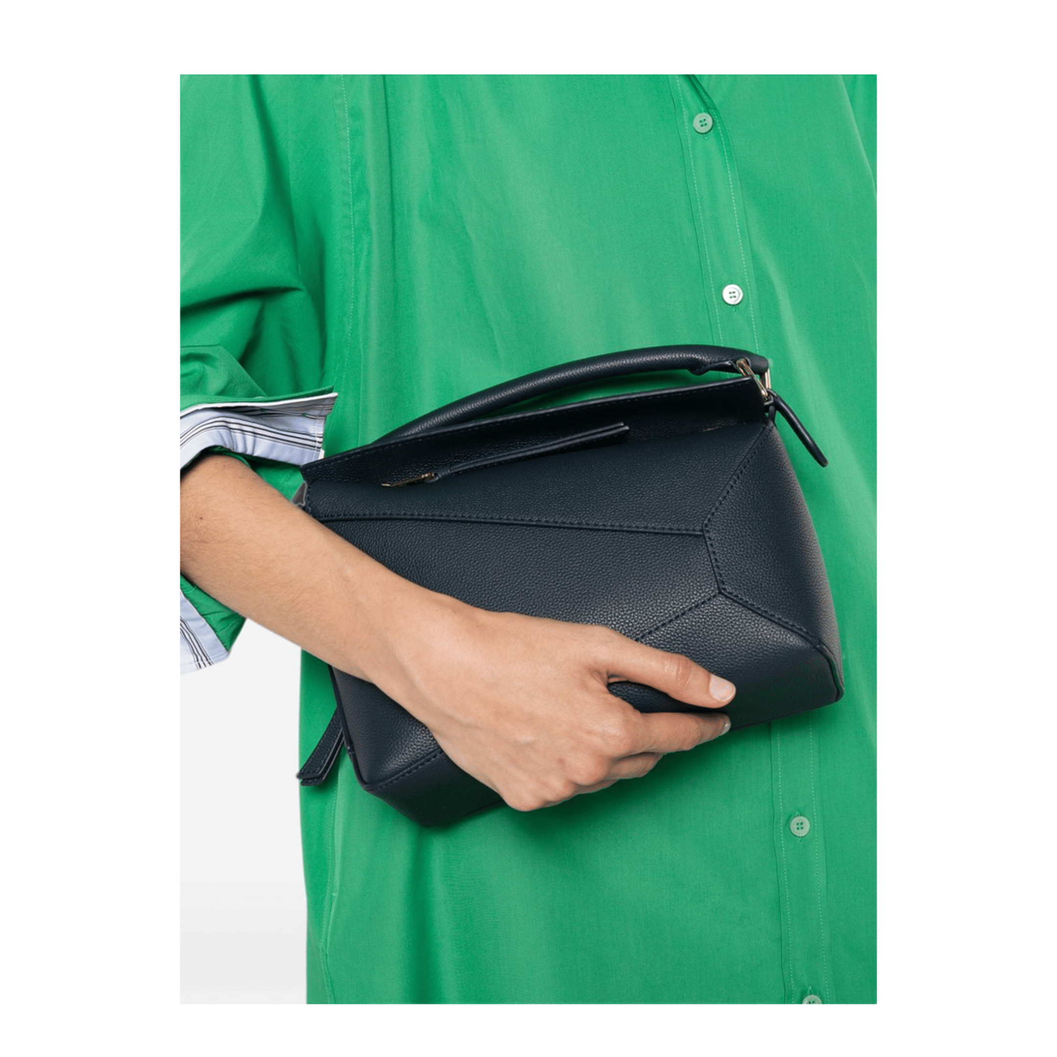 Loewe Puzzle Edge Small Calfskin Handbag - Black