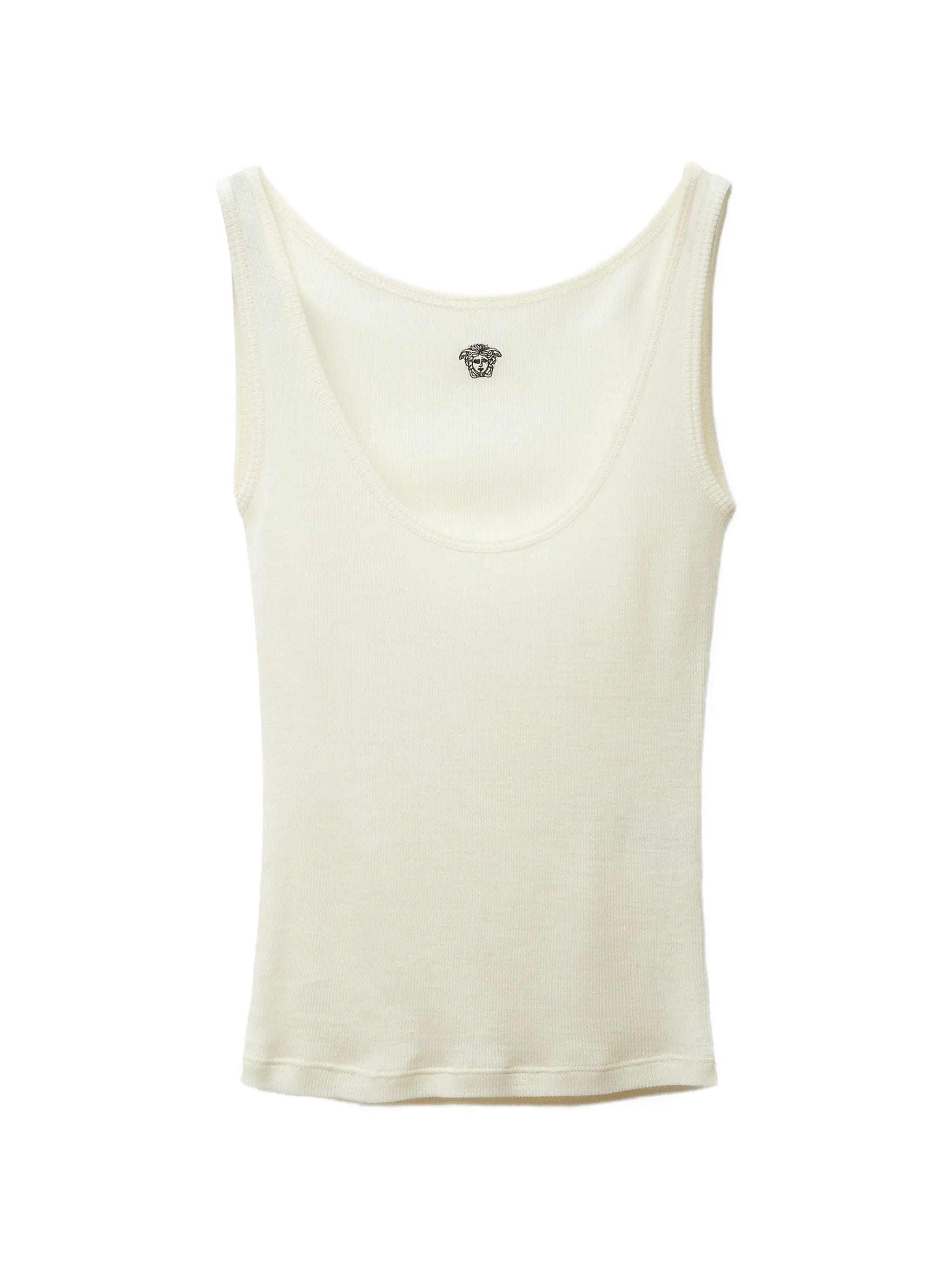Versace embroidered ribbed wool tank top