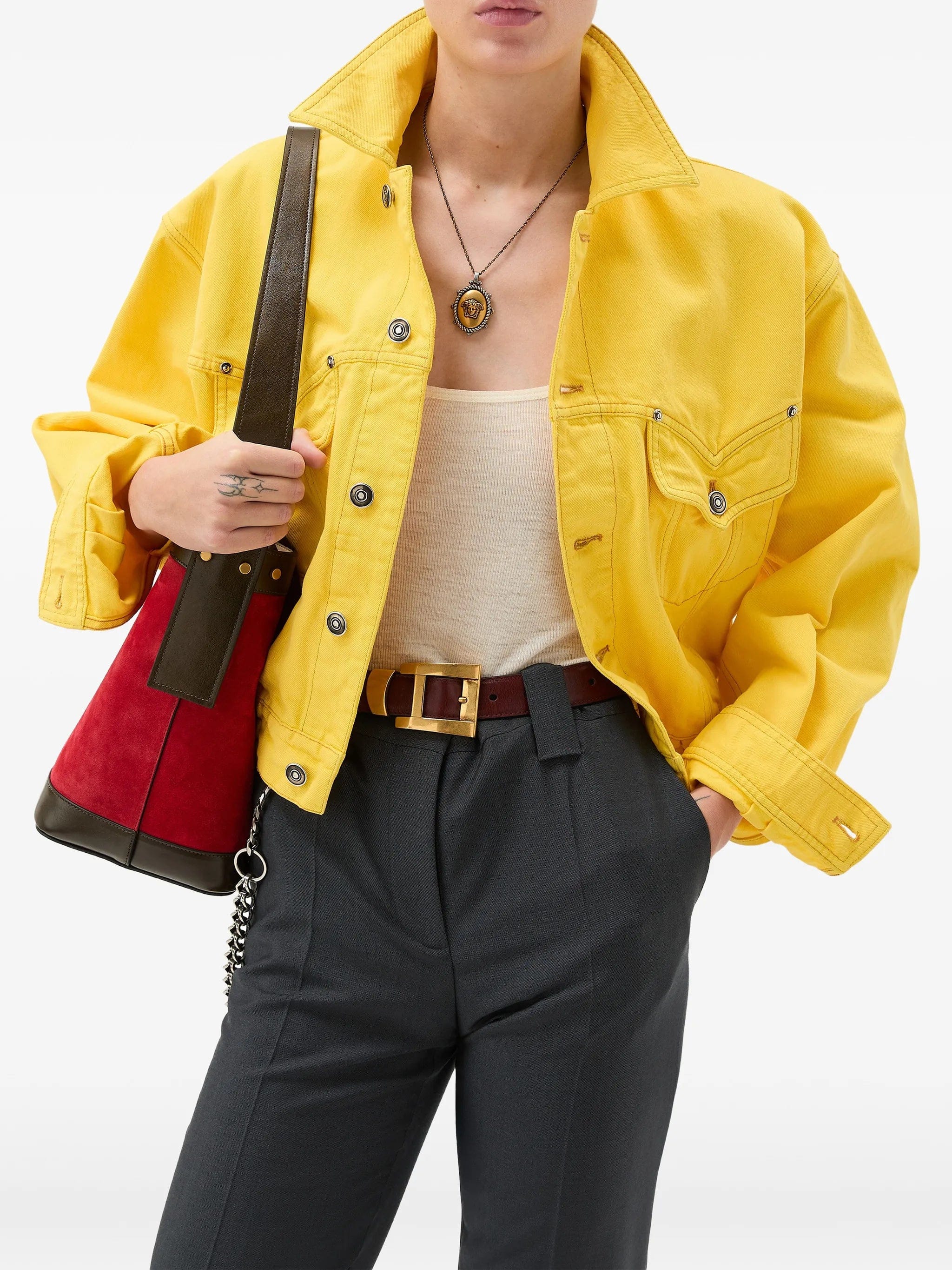 Versace embroidered ribbed wool tank top