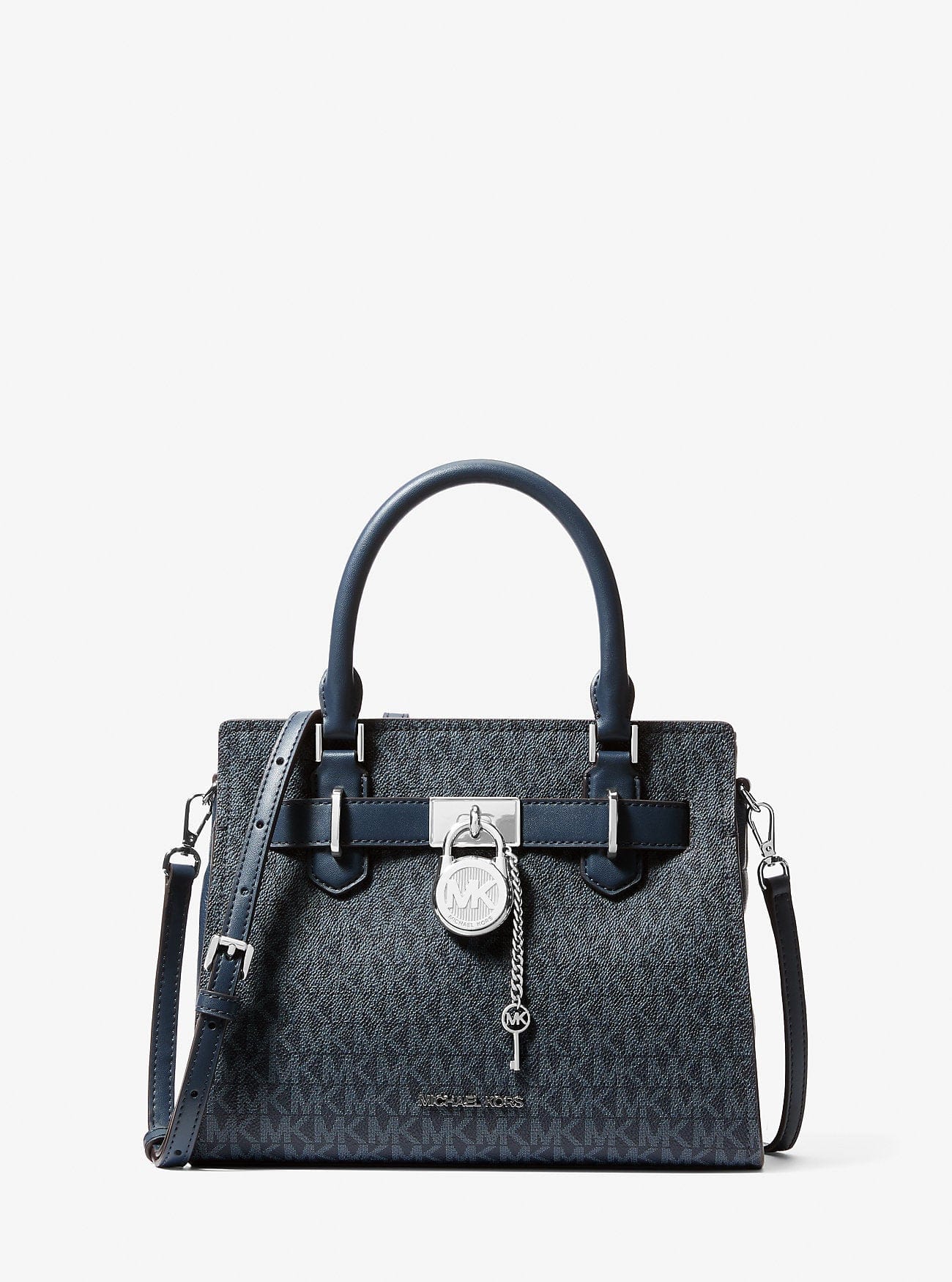 Michael Kors Hamilton Small Signature Logo Satchel Admiral