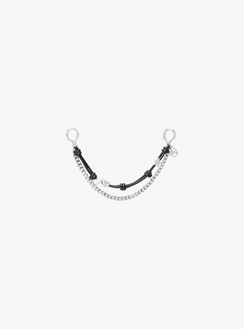 Michael Kors Silver - Tone Charm and Chain Bag Charm Black