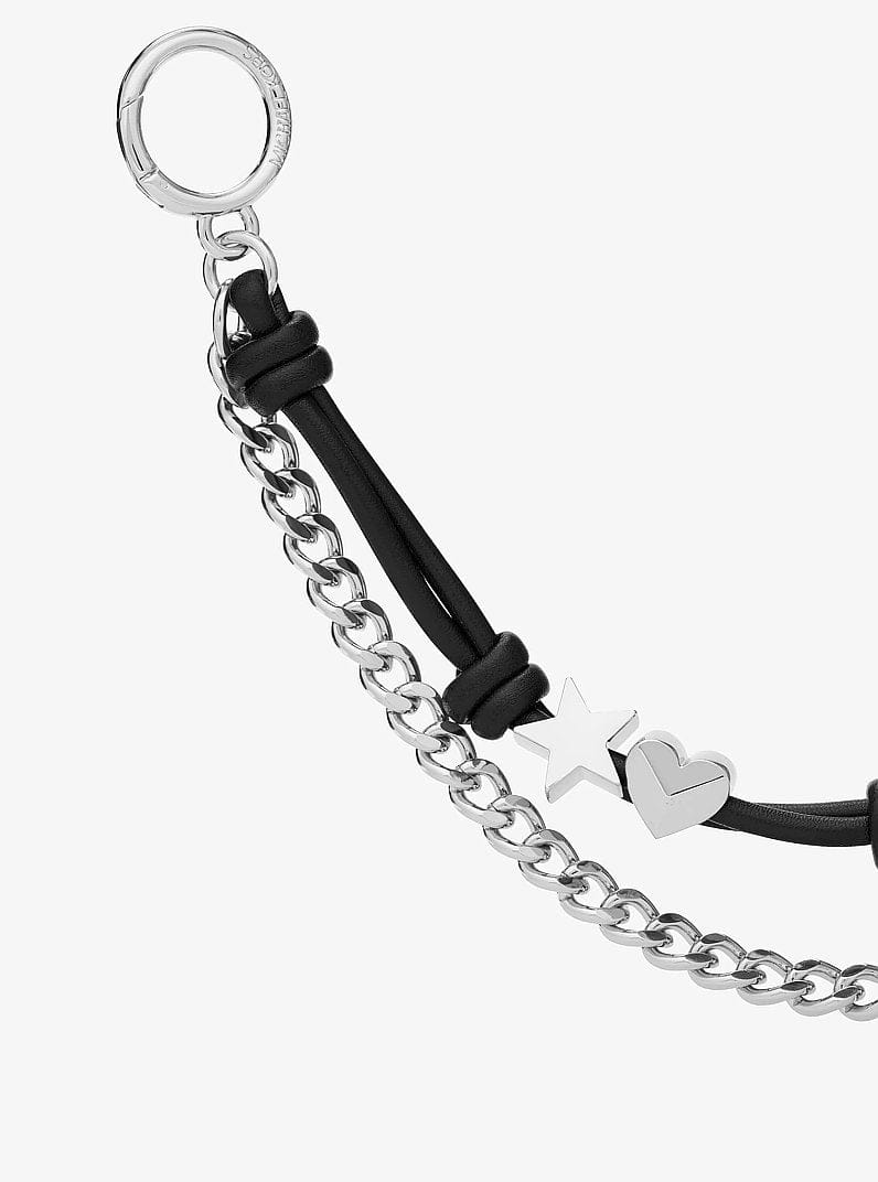 Michael Kors Silver - Tone Charm and Chain Bag Charm Black