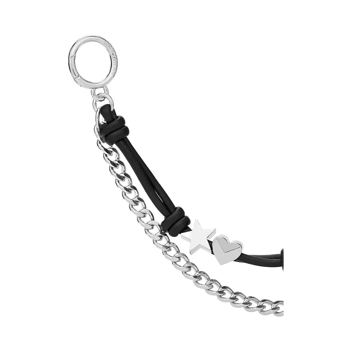 Michael Kors Silver - Tone Charm and Chain Bag Charm Black
