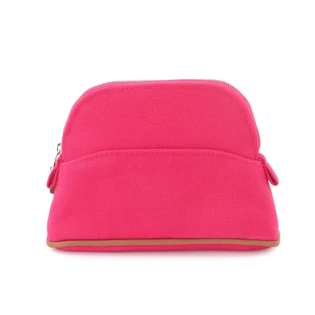 HERMES Bolide Pouch Mini mini Cotton Canvas Leather Hibiscus Purse 90329530