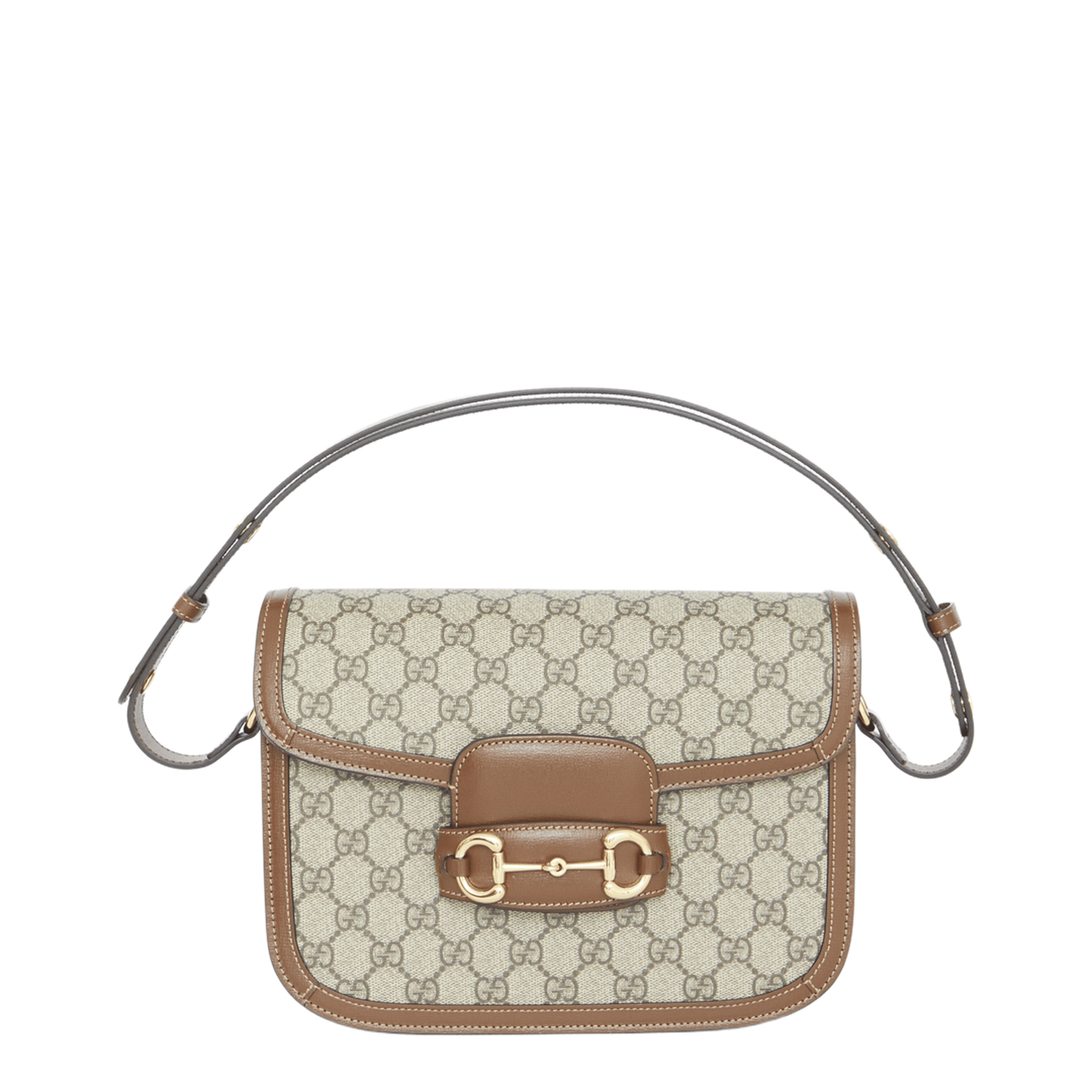 Gucci Horsebit 1955 Medium GG Supreme Shoulder Bag - Brown