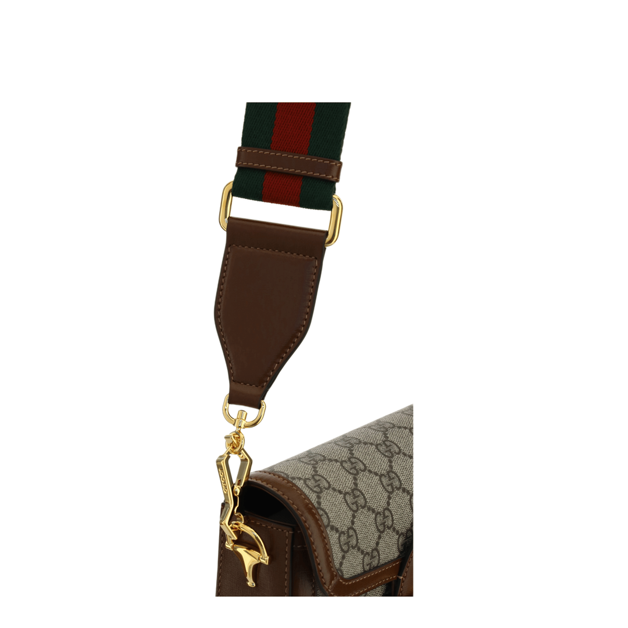 Gucci Horsebit 1955 Small GG Supreme Canvas Shoulder Bag - Beige and Ebony
