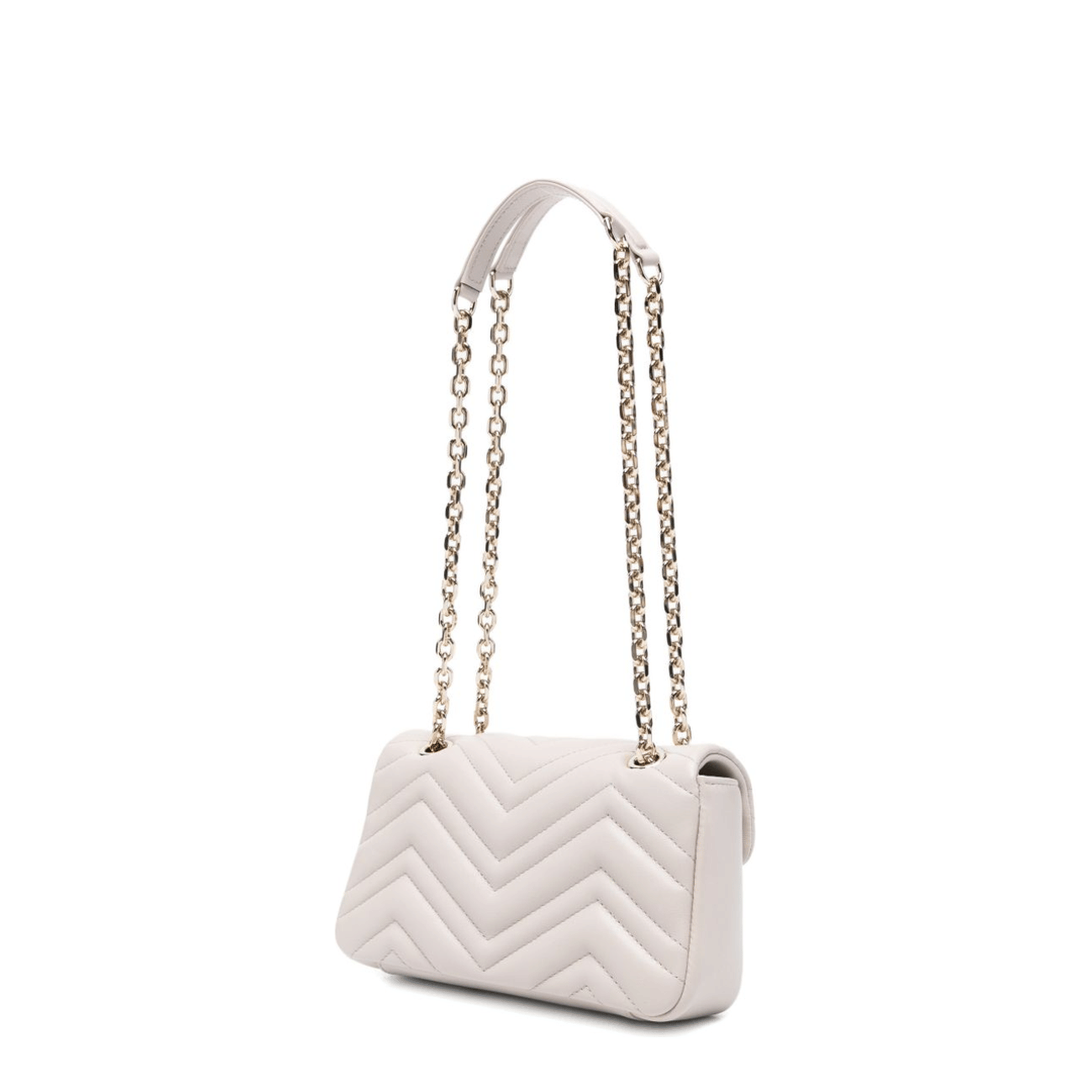 Gucci GG Marmont Small Matelassé Chevron Nappa Leather Shoulder Bag - Light Grey
