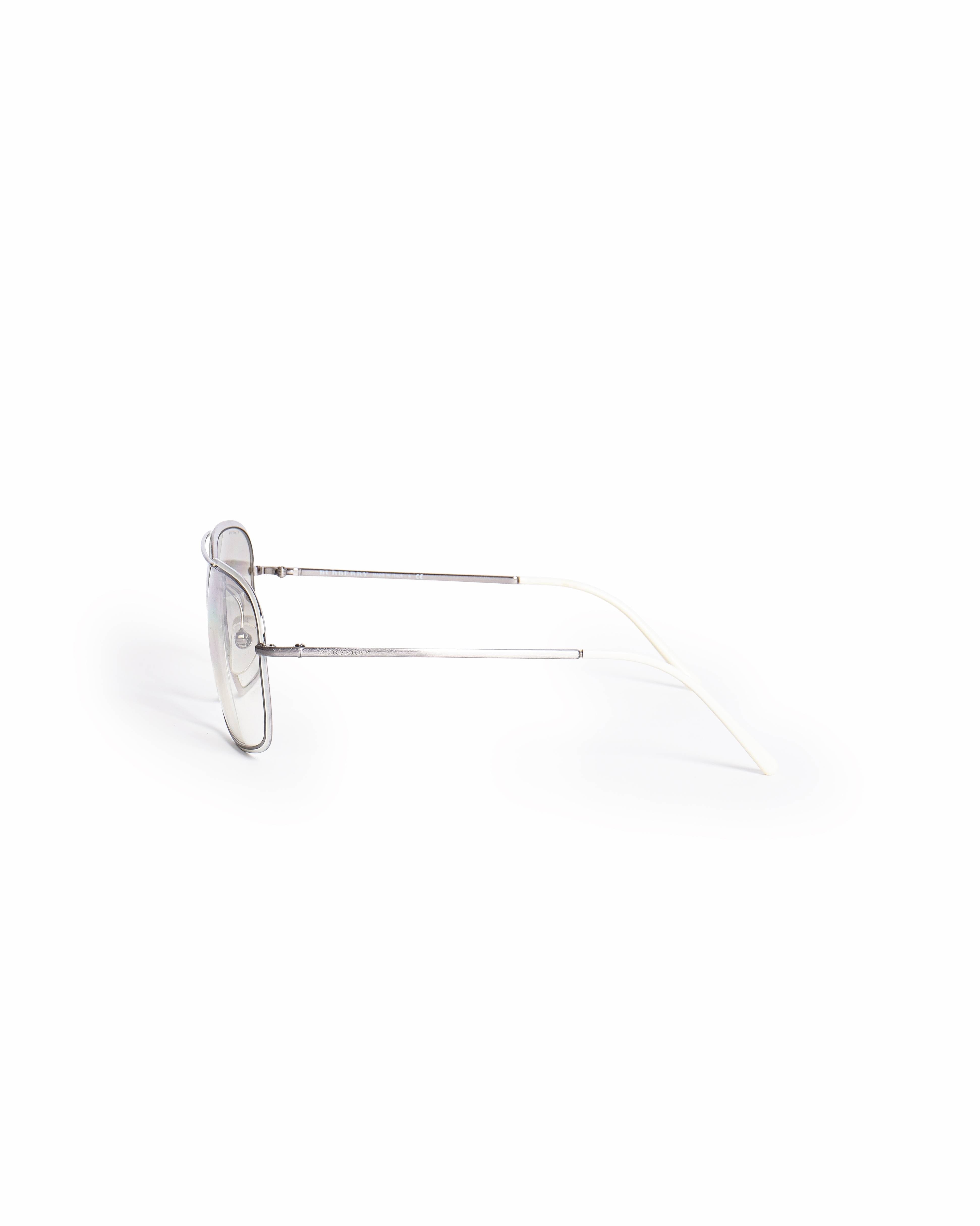 Burberry White Square PIlot Sunglasses