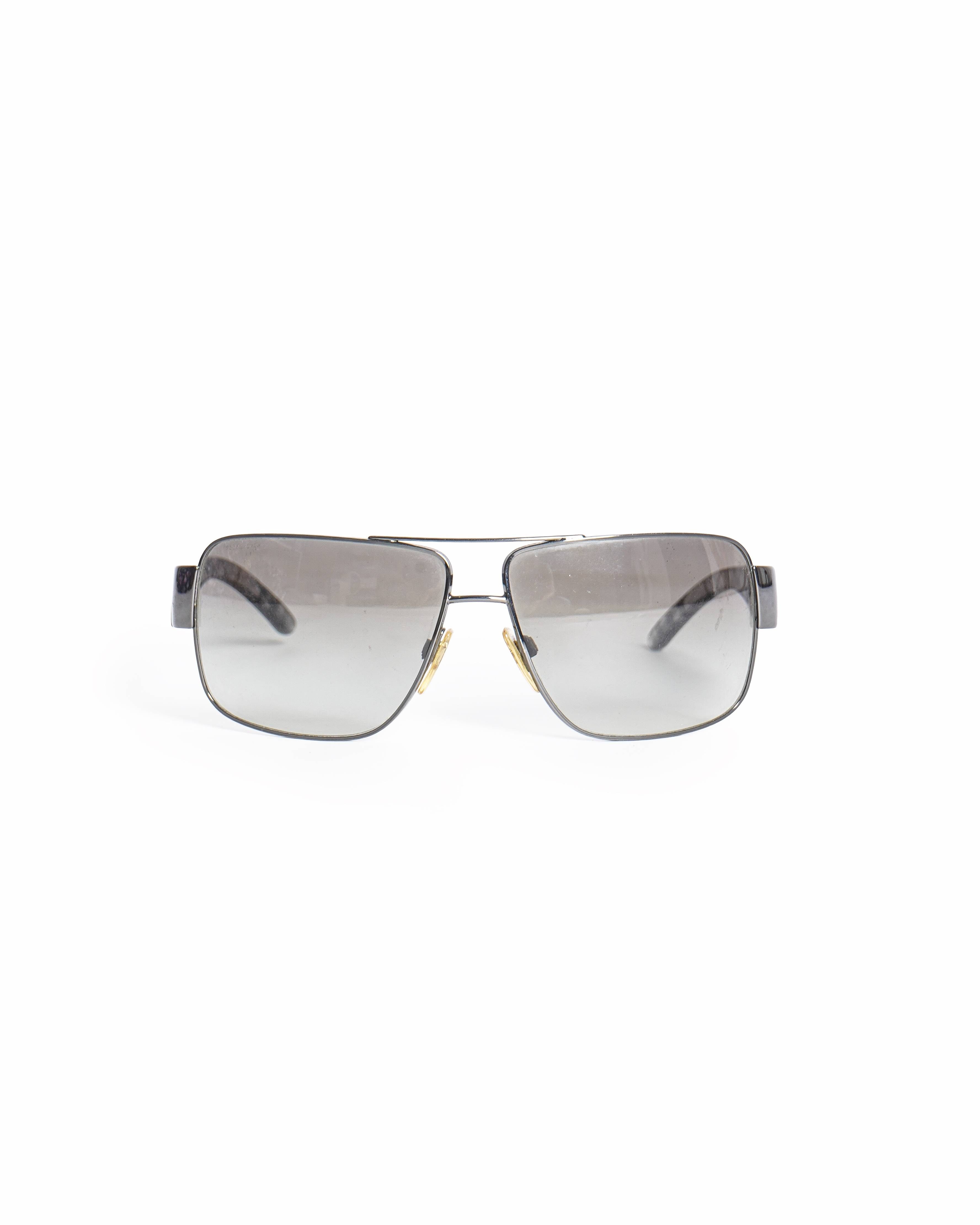 Burberry Men's Gunmetal - Tone Rectangle Sunglasses