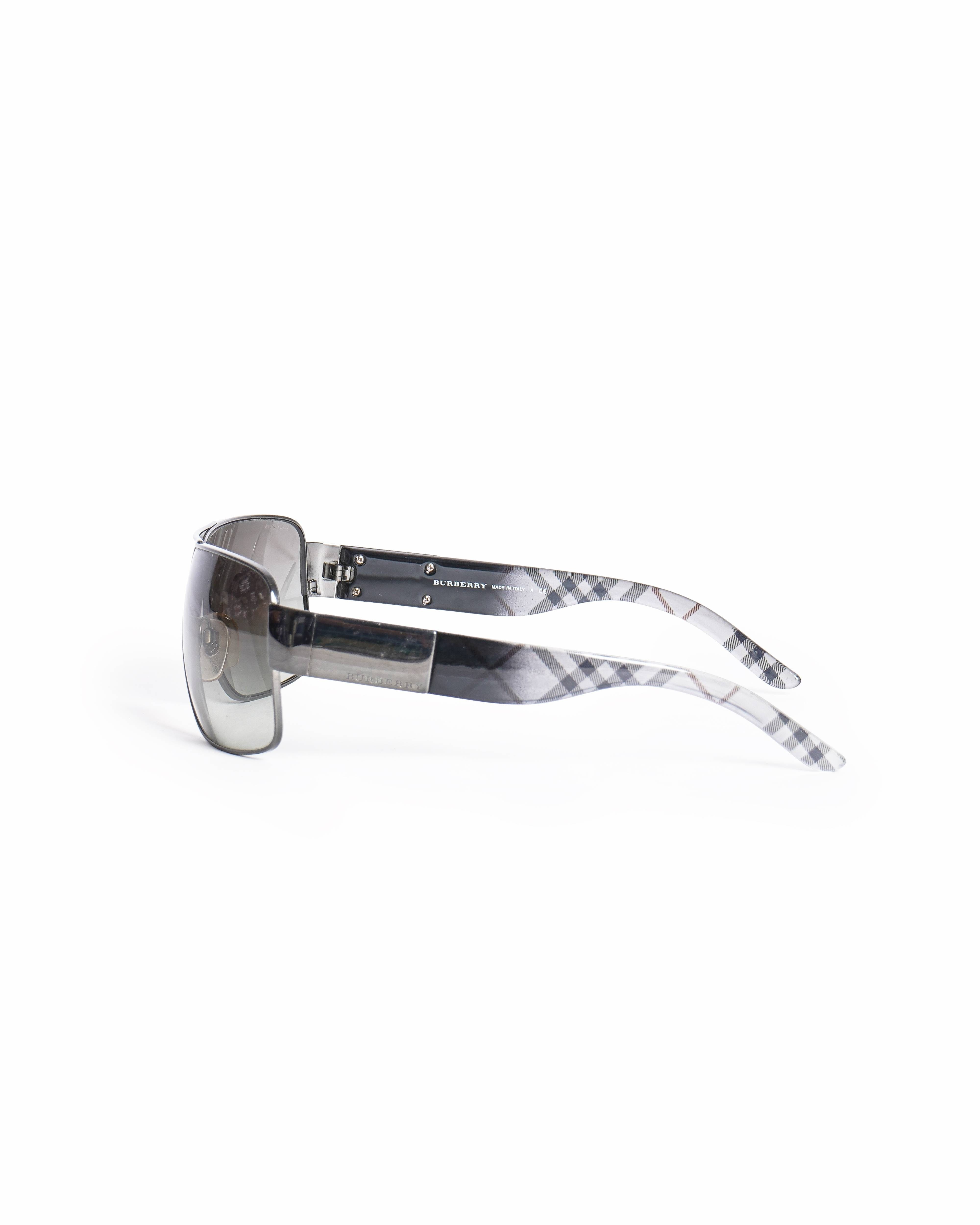 Burberry Men's Gunmetal - Tone Rectangle Sunglasses