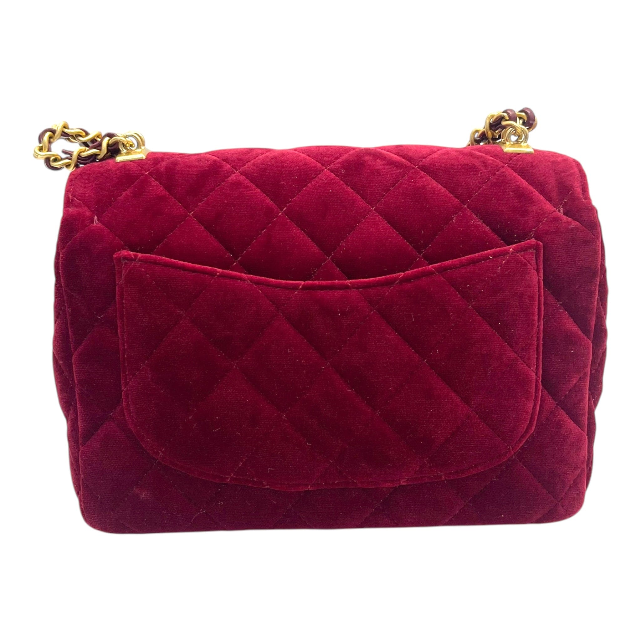 Chanel Red Velvet Flap Mini