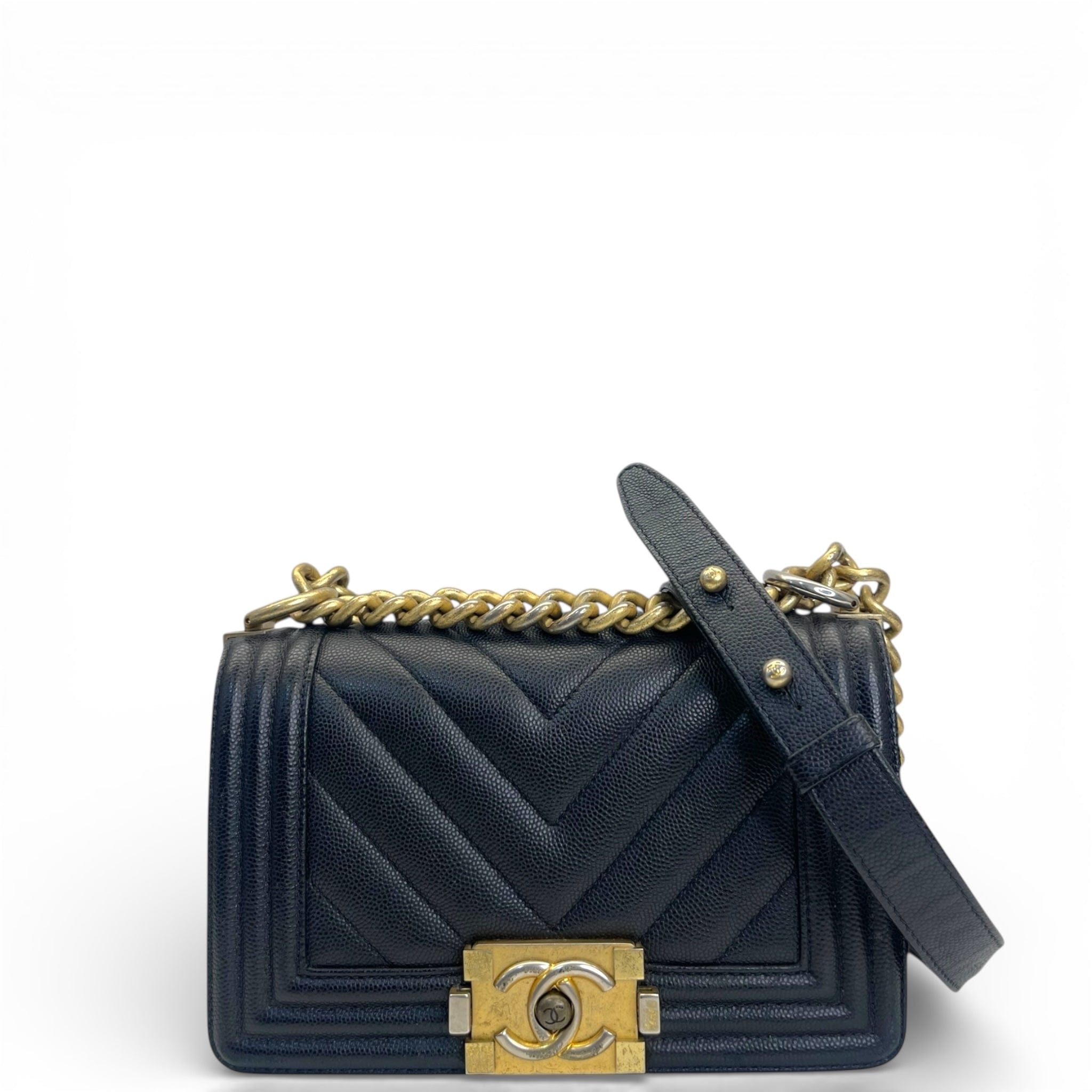 Chanel Boy Bag Small Chevron Black