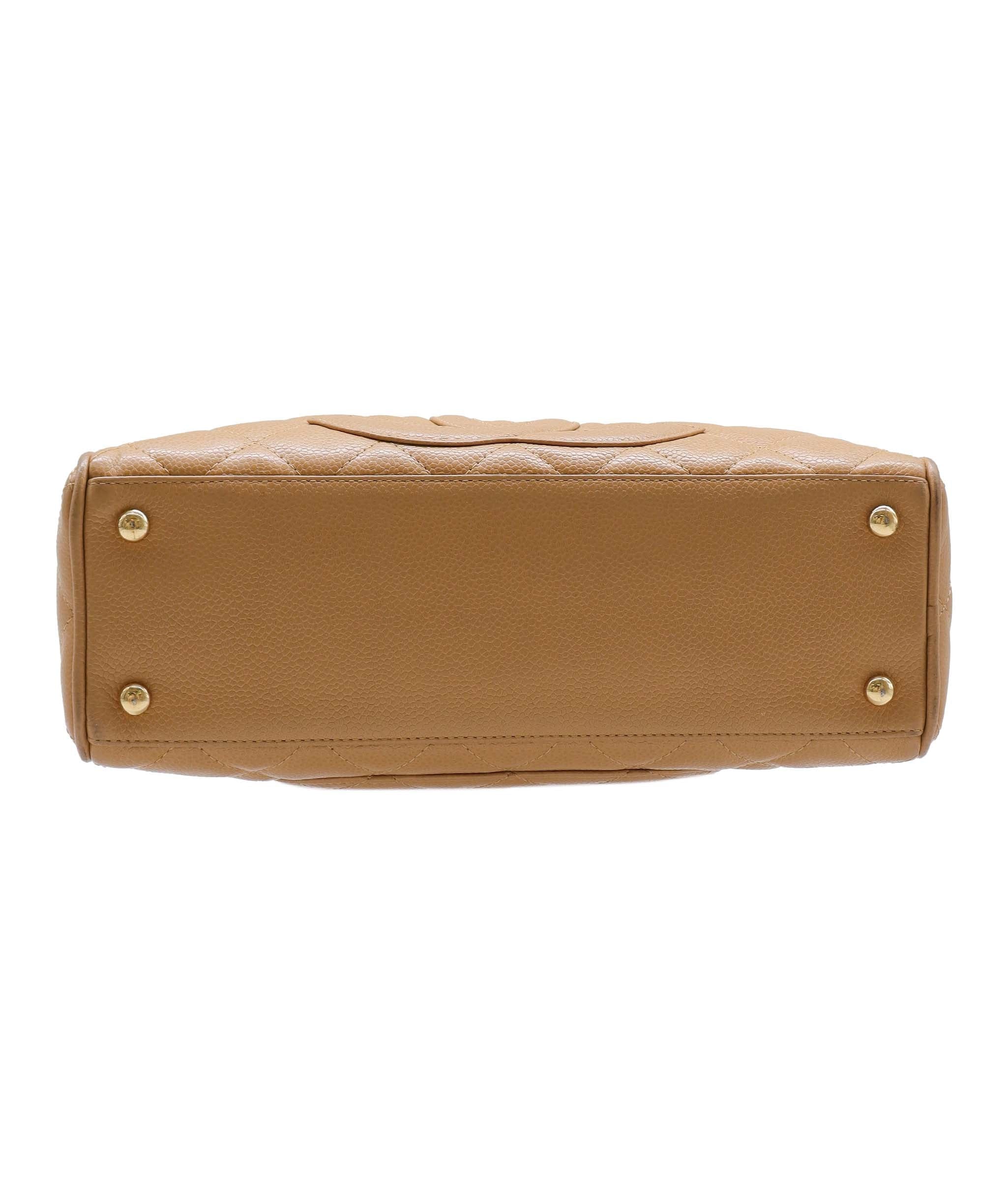 Chanel Vintage Boston Beige Caviar GHW #9 SKC1878