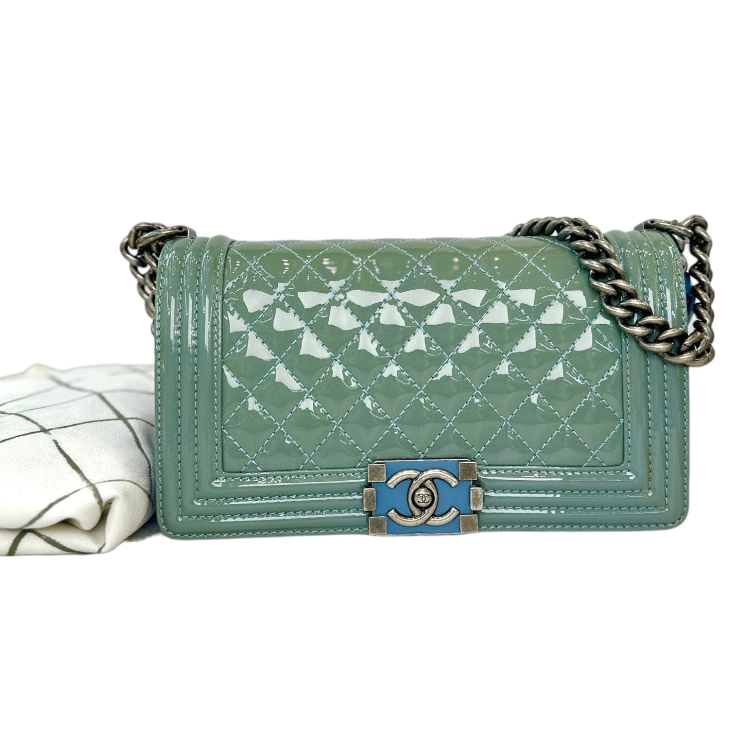 Chanel Leboy Medium Patent Blue/Green