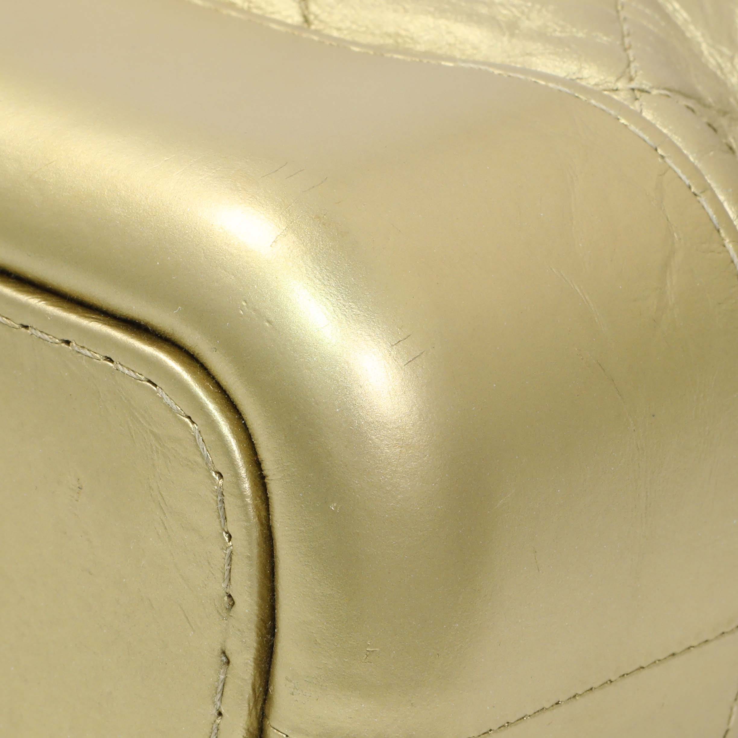 Chanel Metallic Gold Aged Calfskin Small Gabrielle Hobo