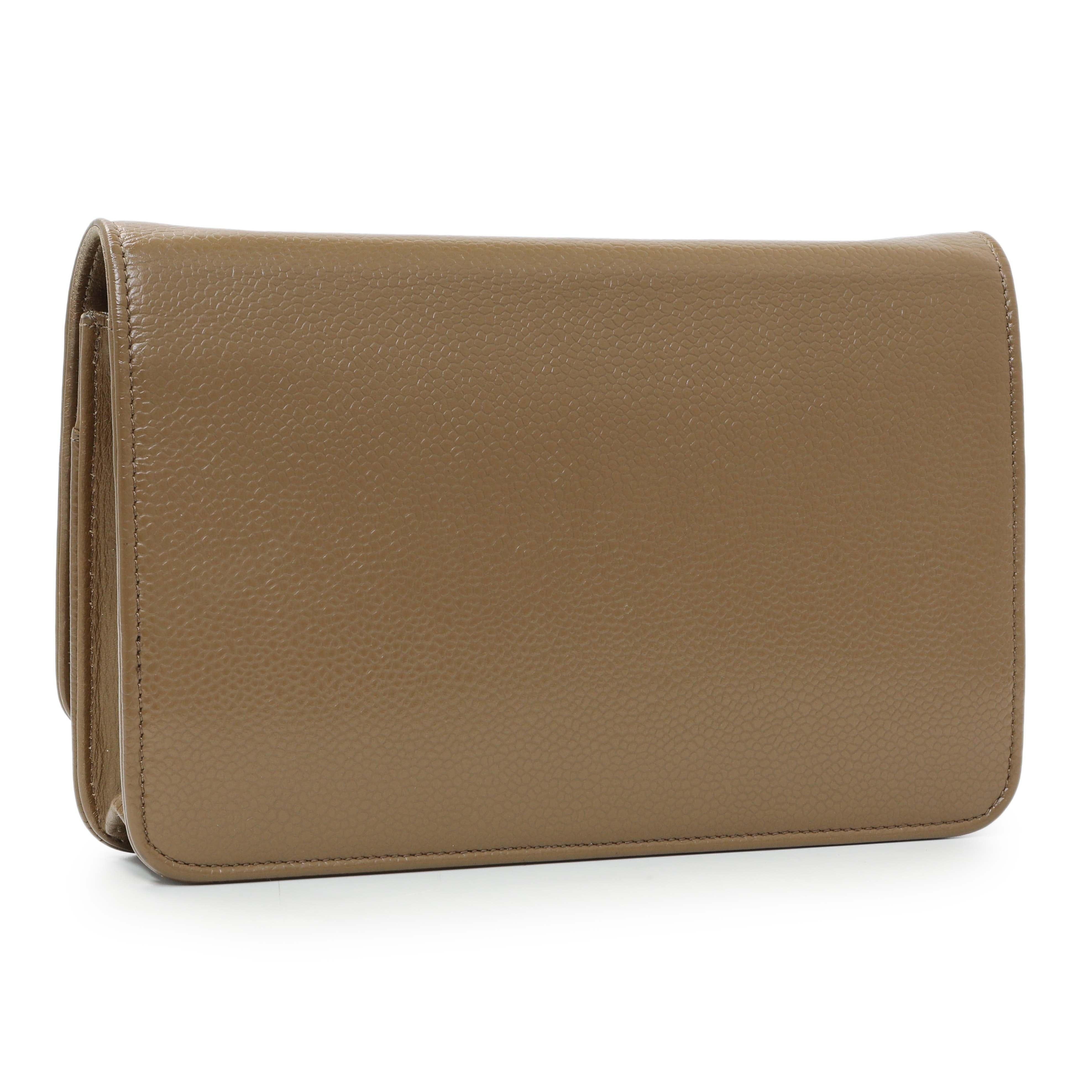 Chanel Brown Caviar Timeless CC Wallet on Chain WOC