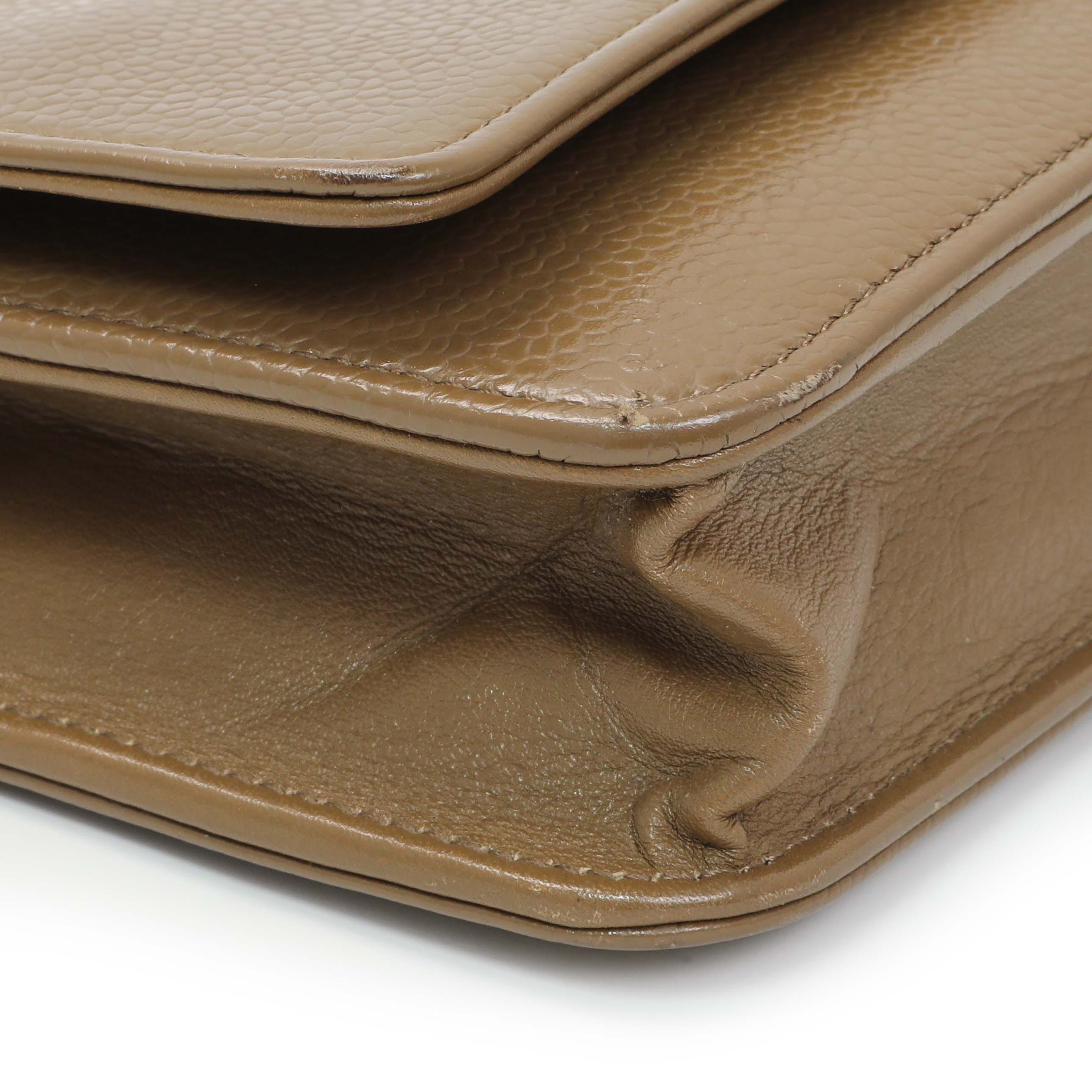 Chanel Brown Caviar Timeless CC Wallet on Chain WOC