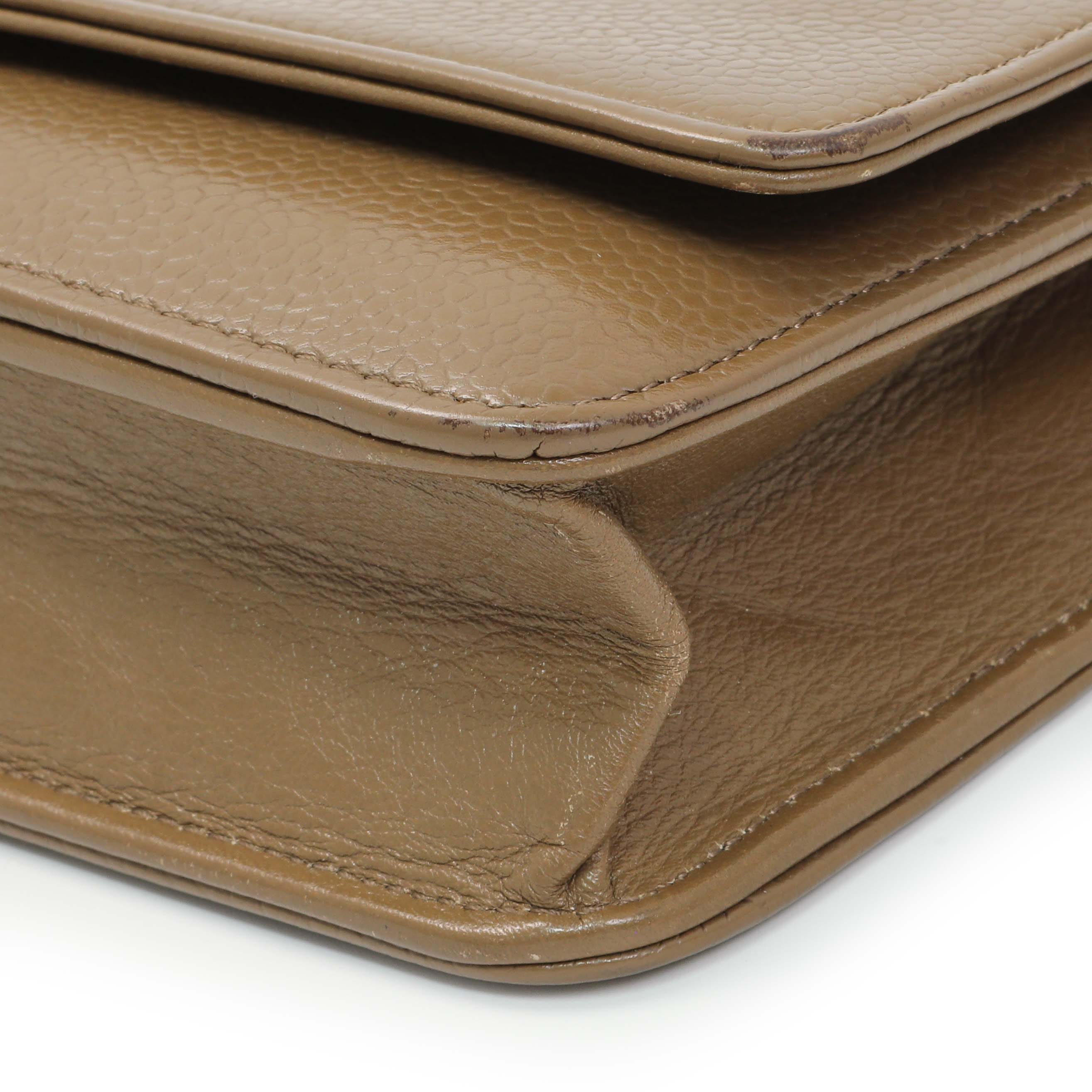 Chanel Brown Caviar Timeless CC Wallet on Chain WOC