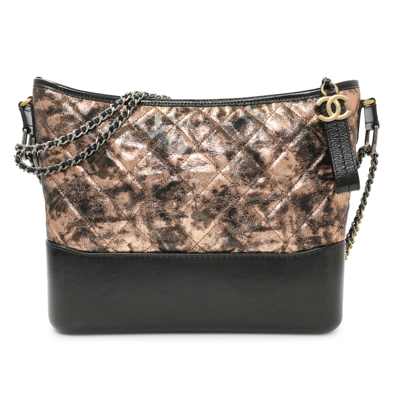 Chanel Metallic Crumpled Goatskin Quilted Medium Gabrielle Hobo
