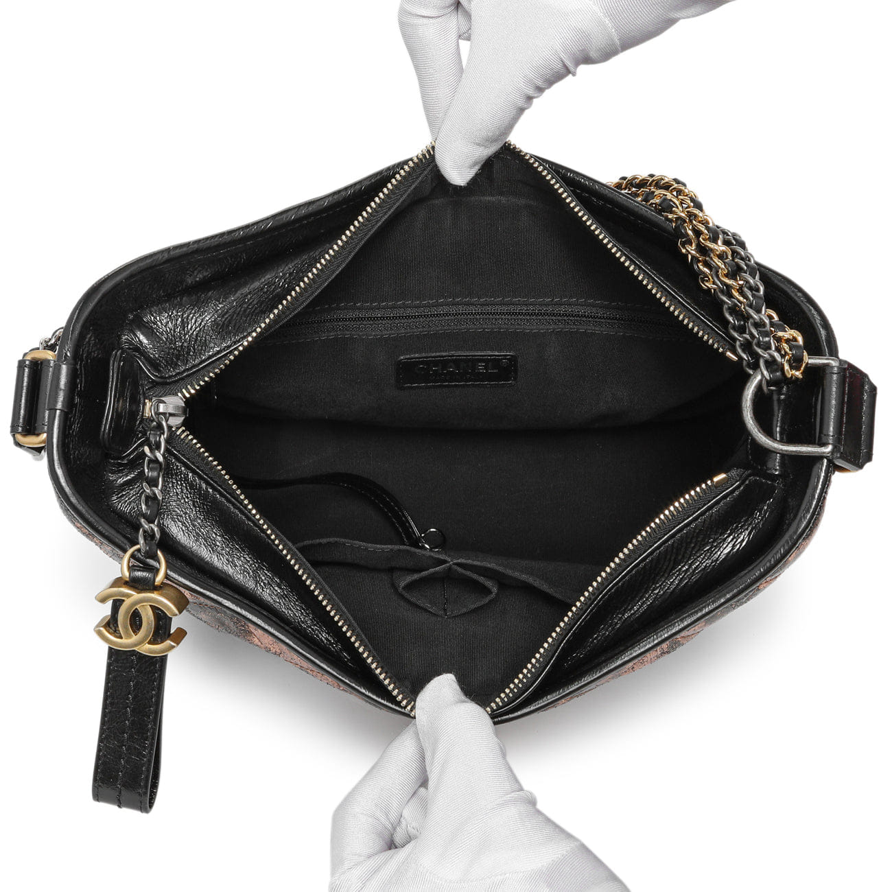 Chanel Metallic Crumpled Goatskin Quilted Medium Gabrielle Hobo