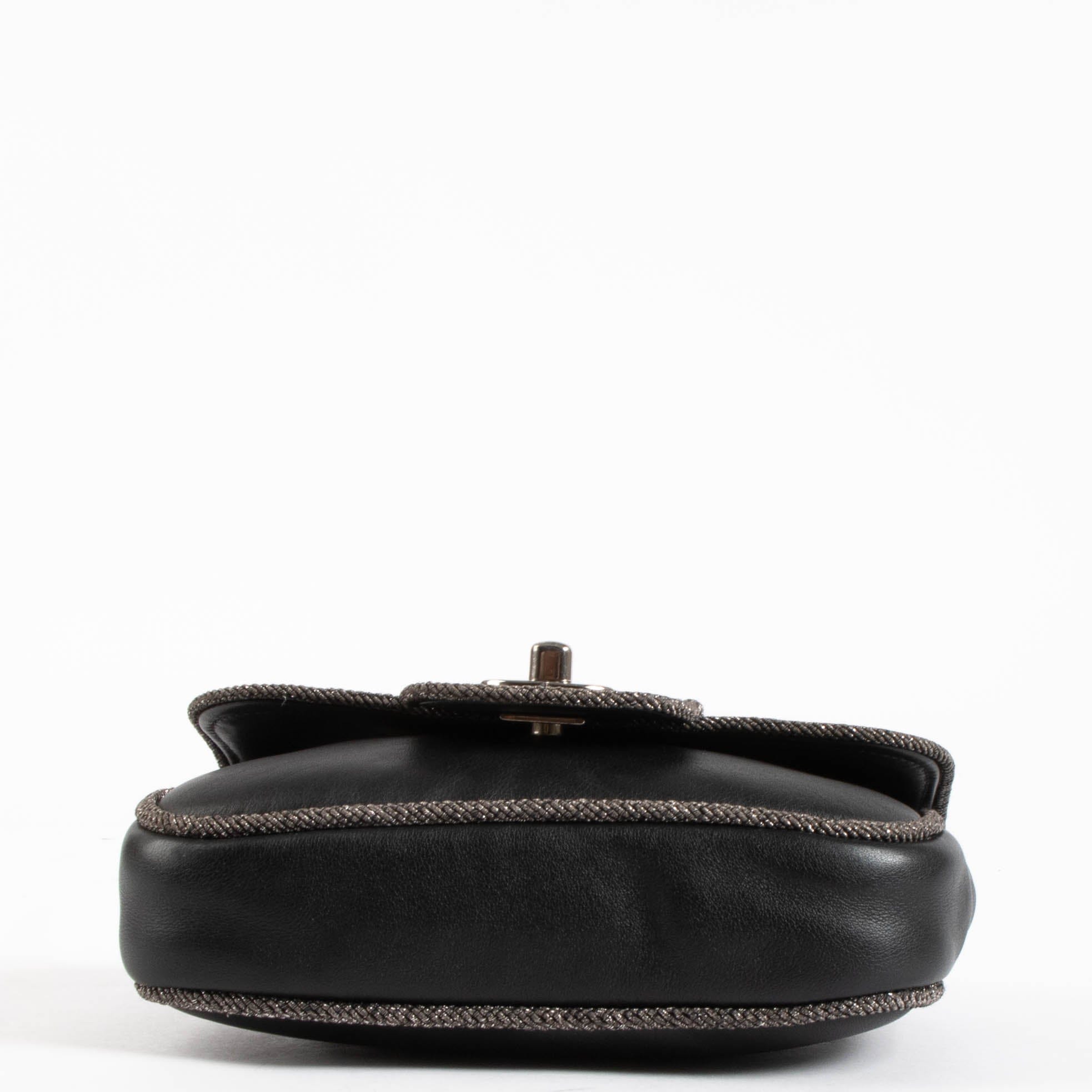 Chanel Black Lurex Trim Elementry Chic Mini Flap Bag