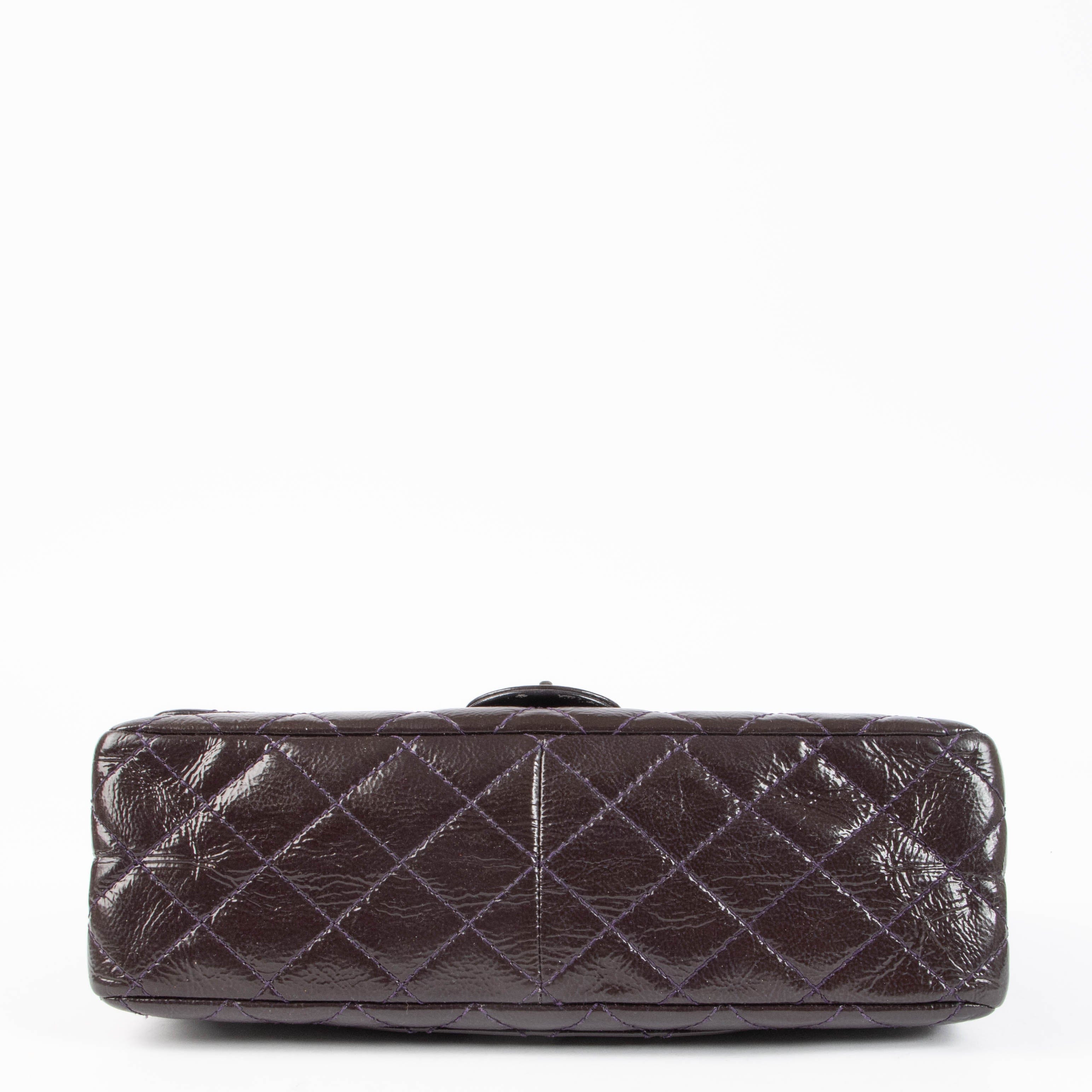 Chanel Aubergine Patent Leather Large 2.55 Bag