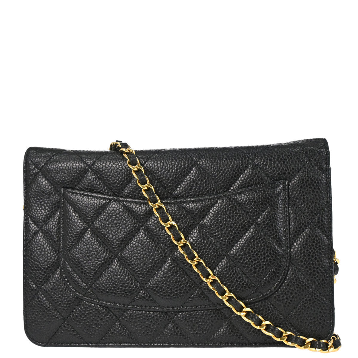 Chanel 2017 Black Caviar Skin Classic WOC Wallet on Chain Bag