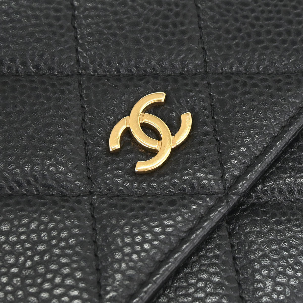 Chanel 2017 Black Caviar Skin Classic WOC Wallet on Chain Bag