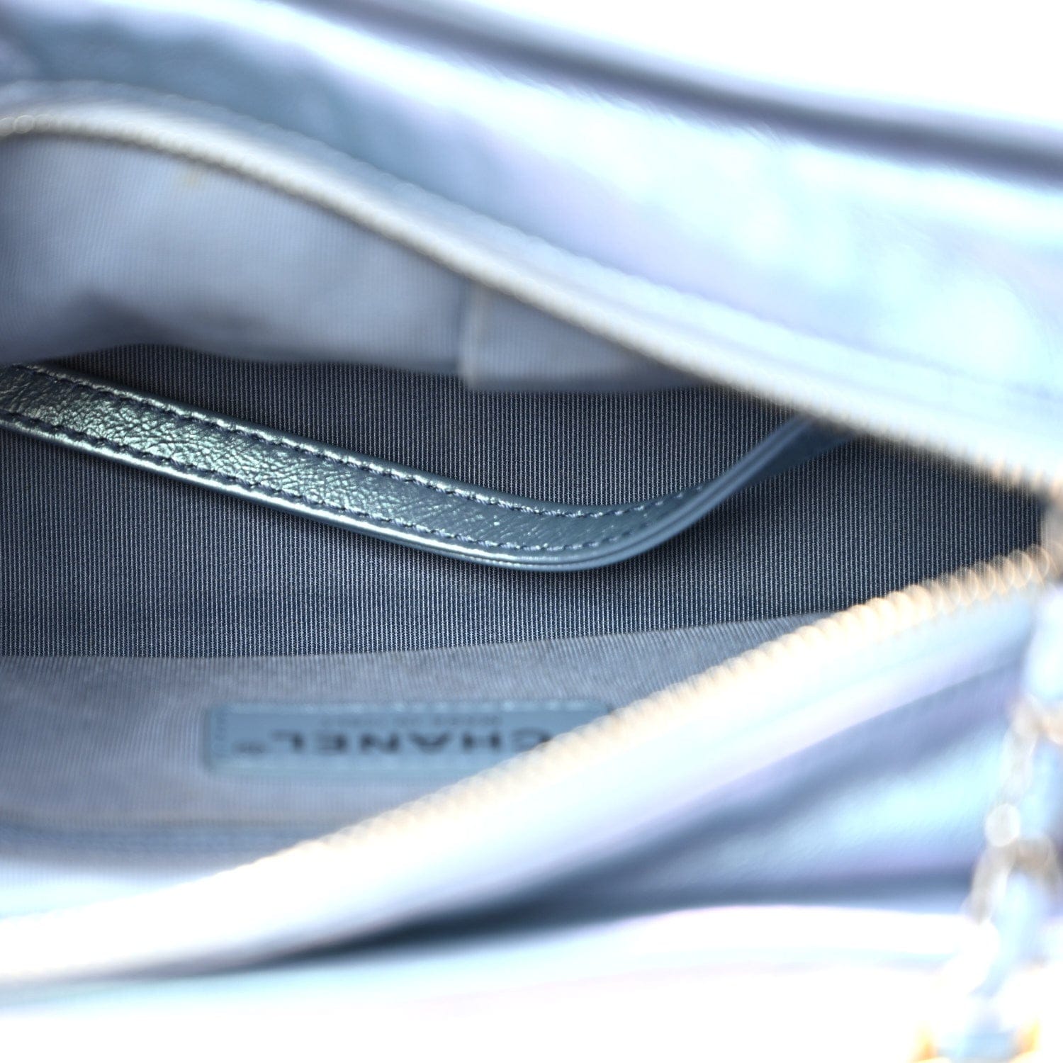 Chanel Iridescent Aged Calfskin Quilted Small Gabrielle Hobo Blue