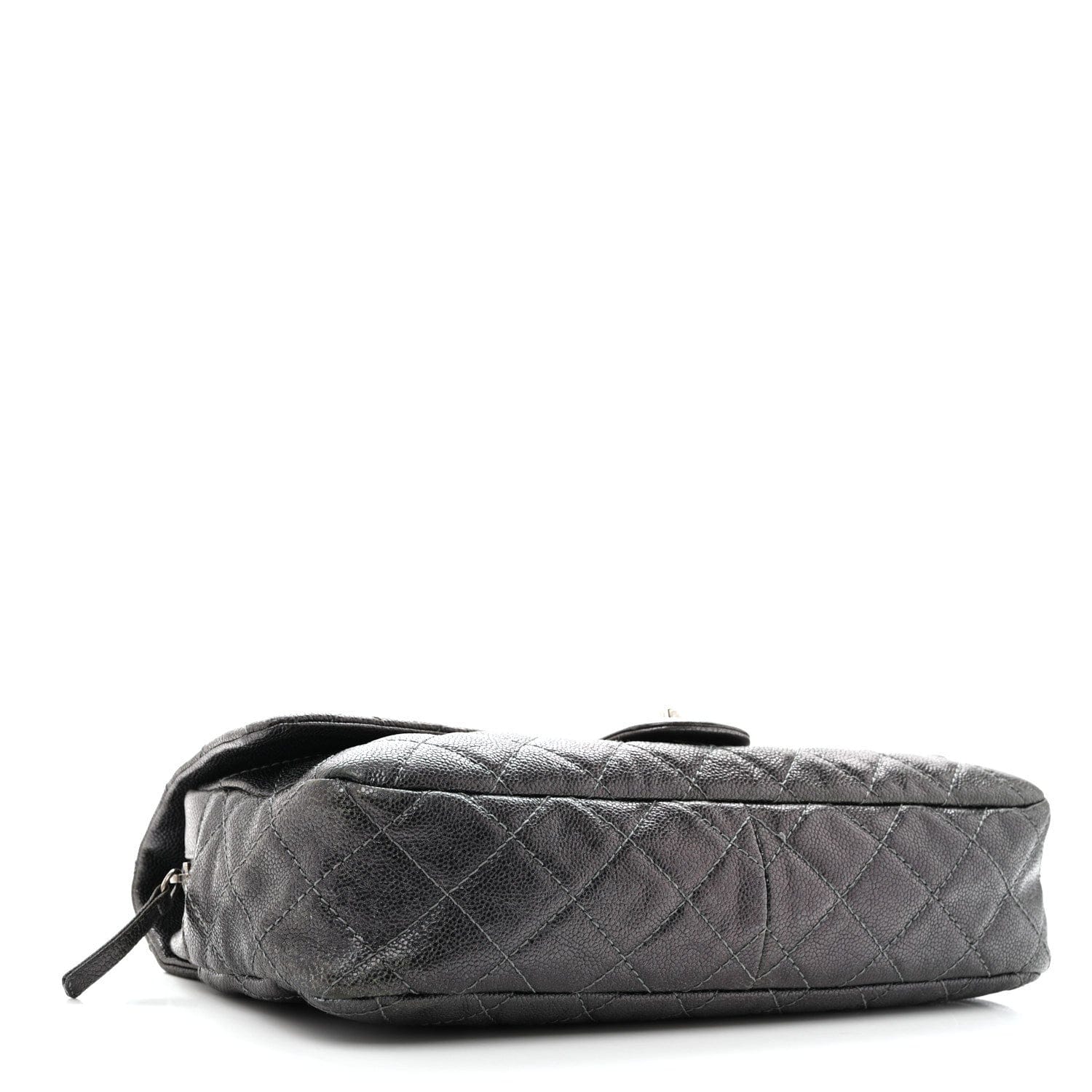 Chanel Iridescent Caviar Quilted Jumbo Easy Flap Silver