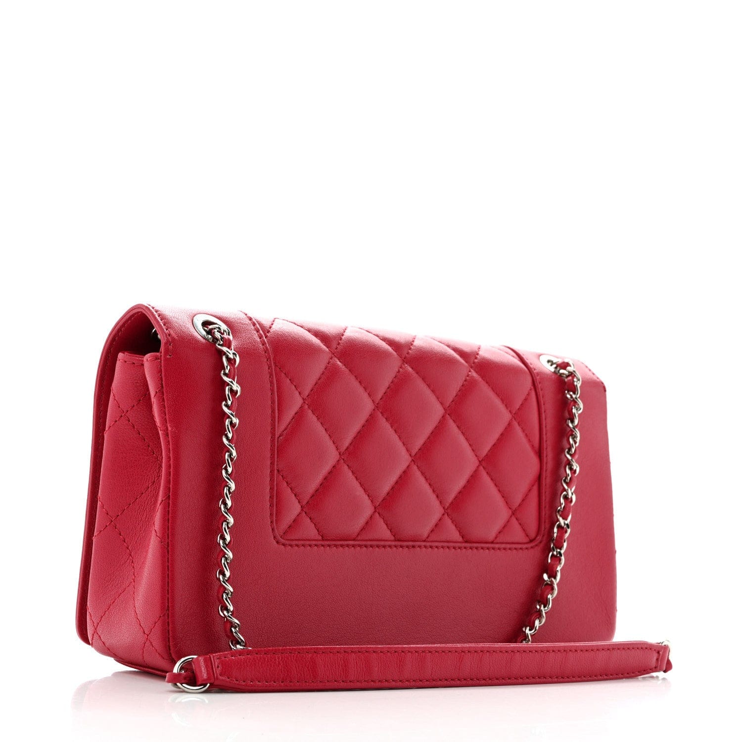 Chanel Iridescent Sheepskin Quilted Small Vintage Mademoiselle Flap Dark Pink